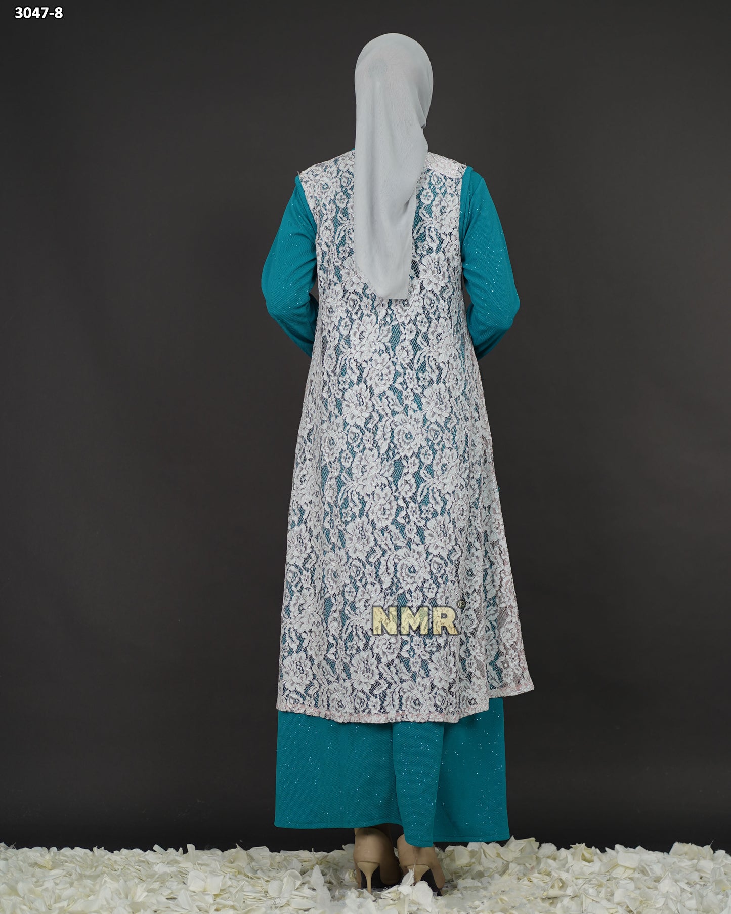 NMR Gamis Wafer Gliter Kombinasi Brukat + Payet Vol 3047