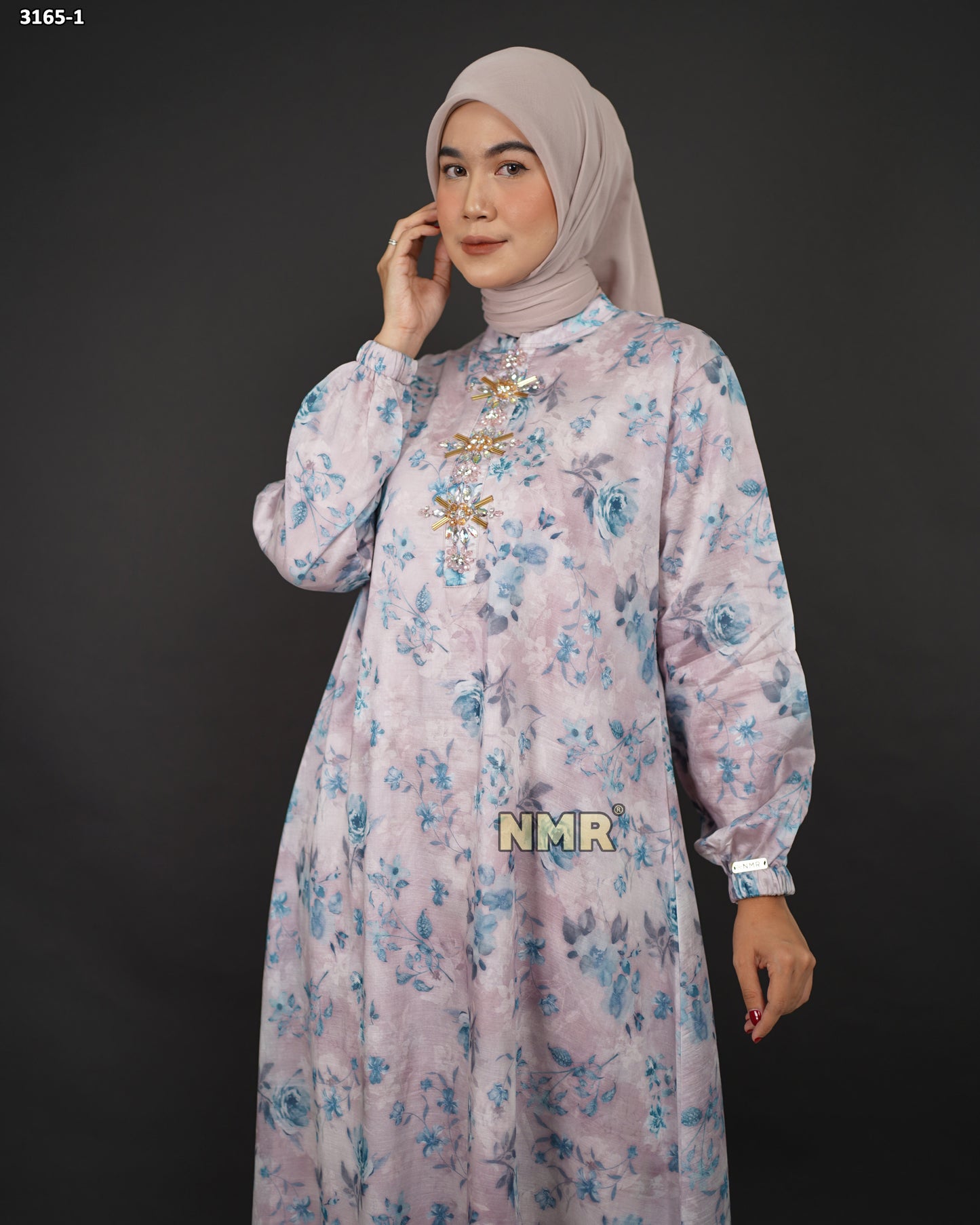NMR Gamis Tencil Print + Payet Swarozski Vol 3165