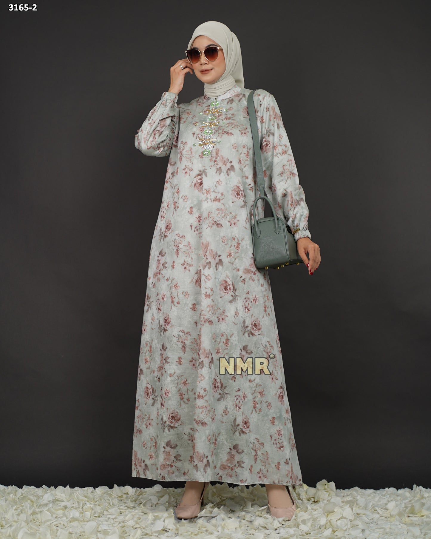 NMR Gamis Tencil Print + Payet Swarozski Vol 3165