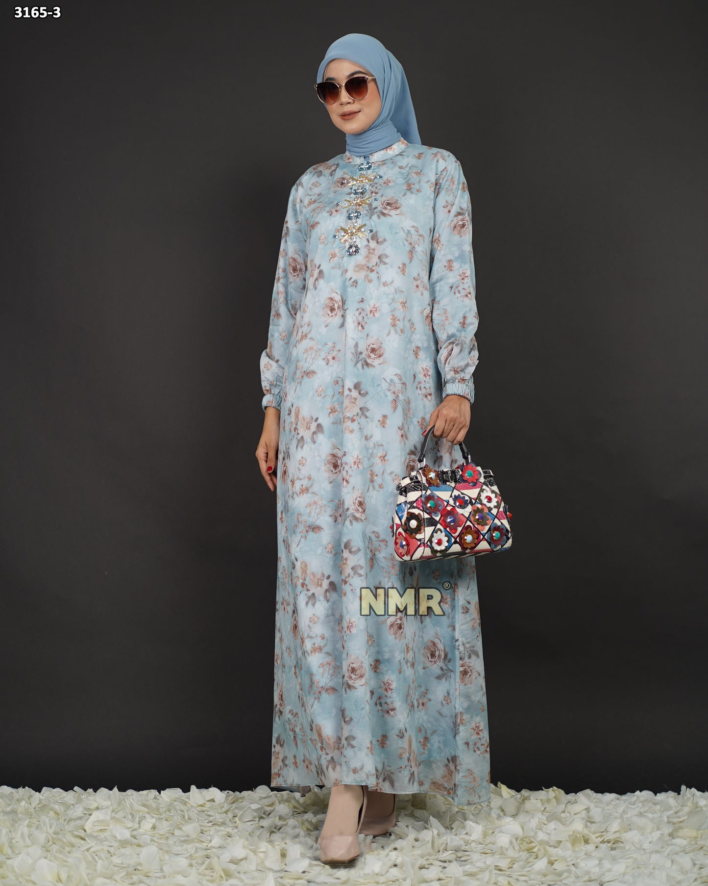 NMR Gamis Tencil Print + Payet Swarozski Vol 3165