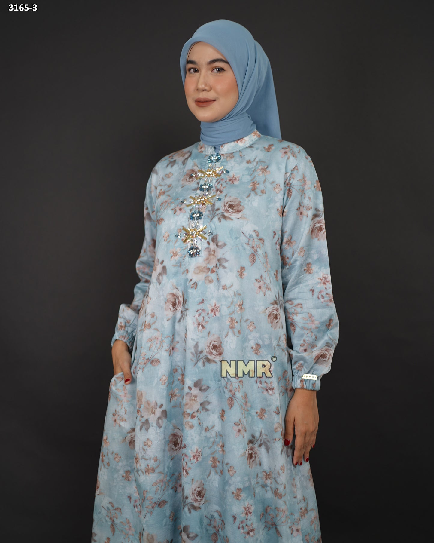 NMR Gamis Tencil Print + Payet Swarozski Vol 3165