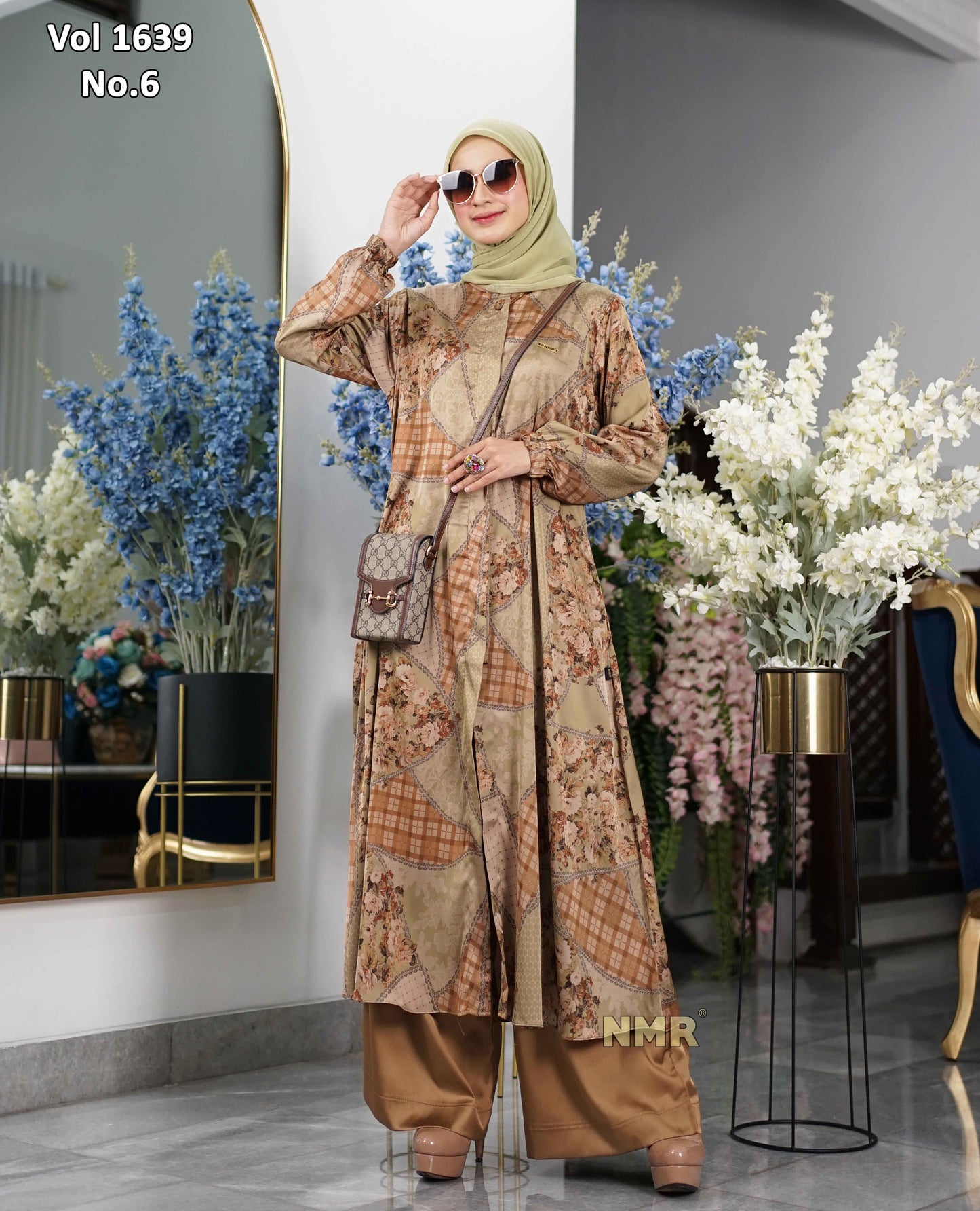 NMR Setelan Kulot Tunik Armn Silk Vol 1639-6