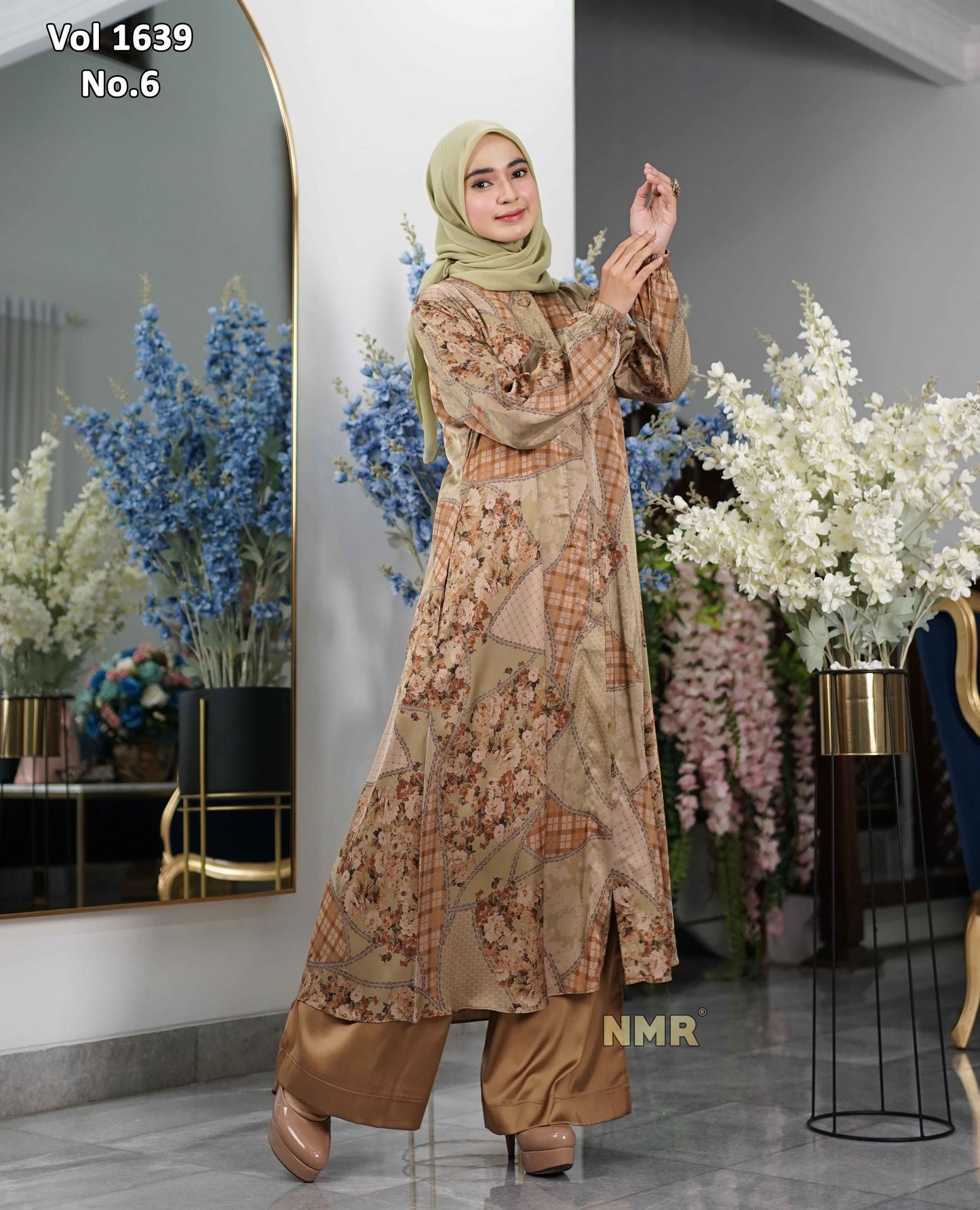 NMR Setelan Kulot Tunik Armn Silk Vol 1639-6