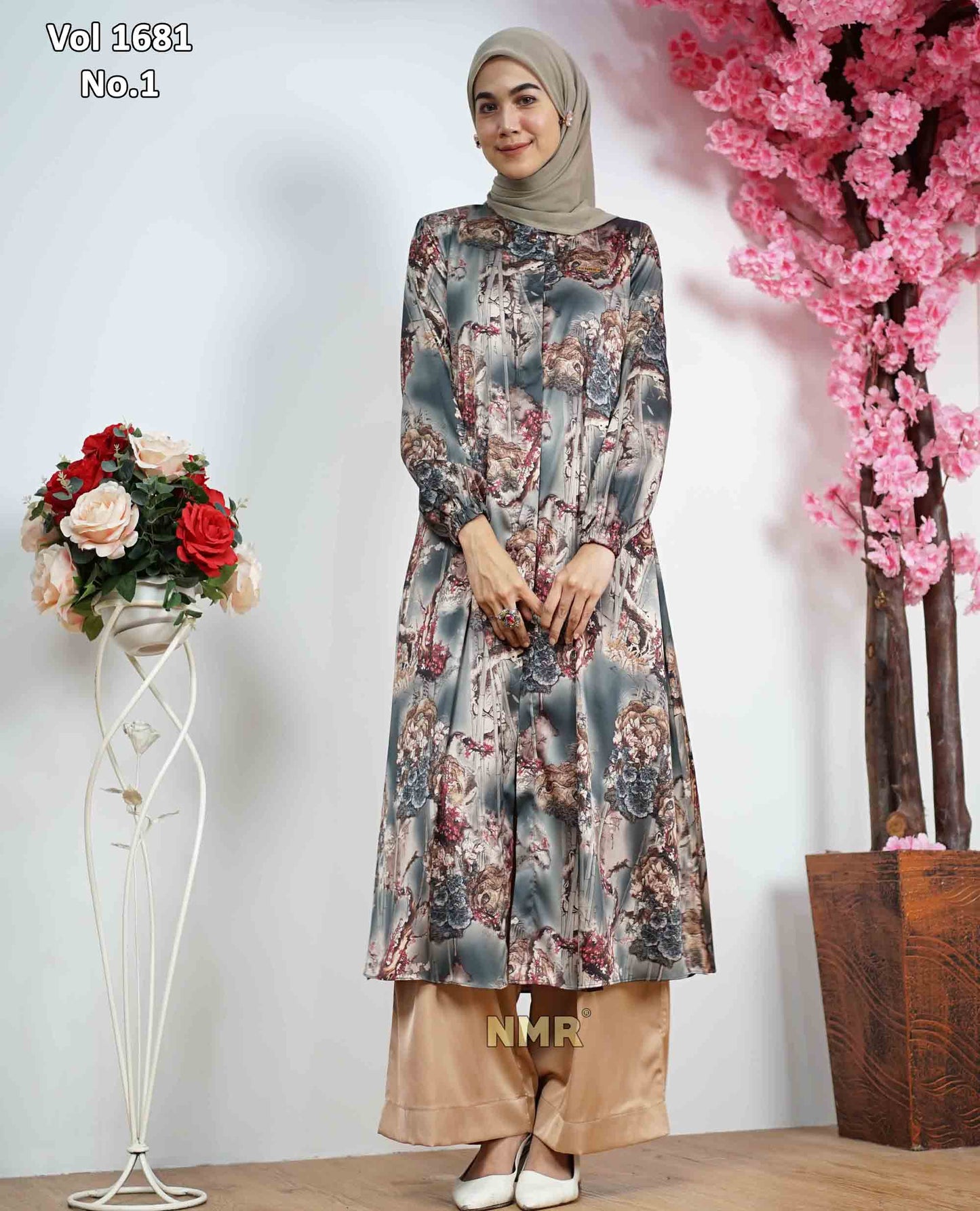 NMR Setelan Kulot Tunik Armn Silk Vol 1681-1