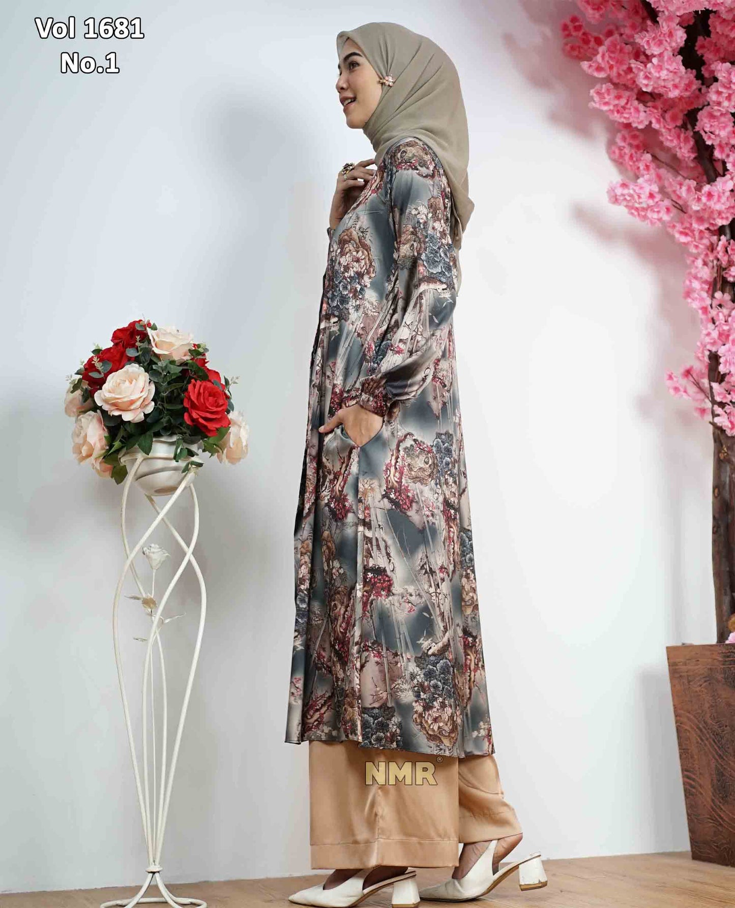 NMR Setelan Kulot Tunik Armn Silk Vol 1681-1