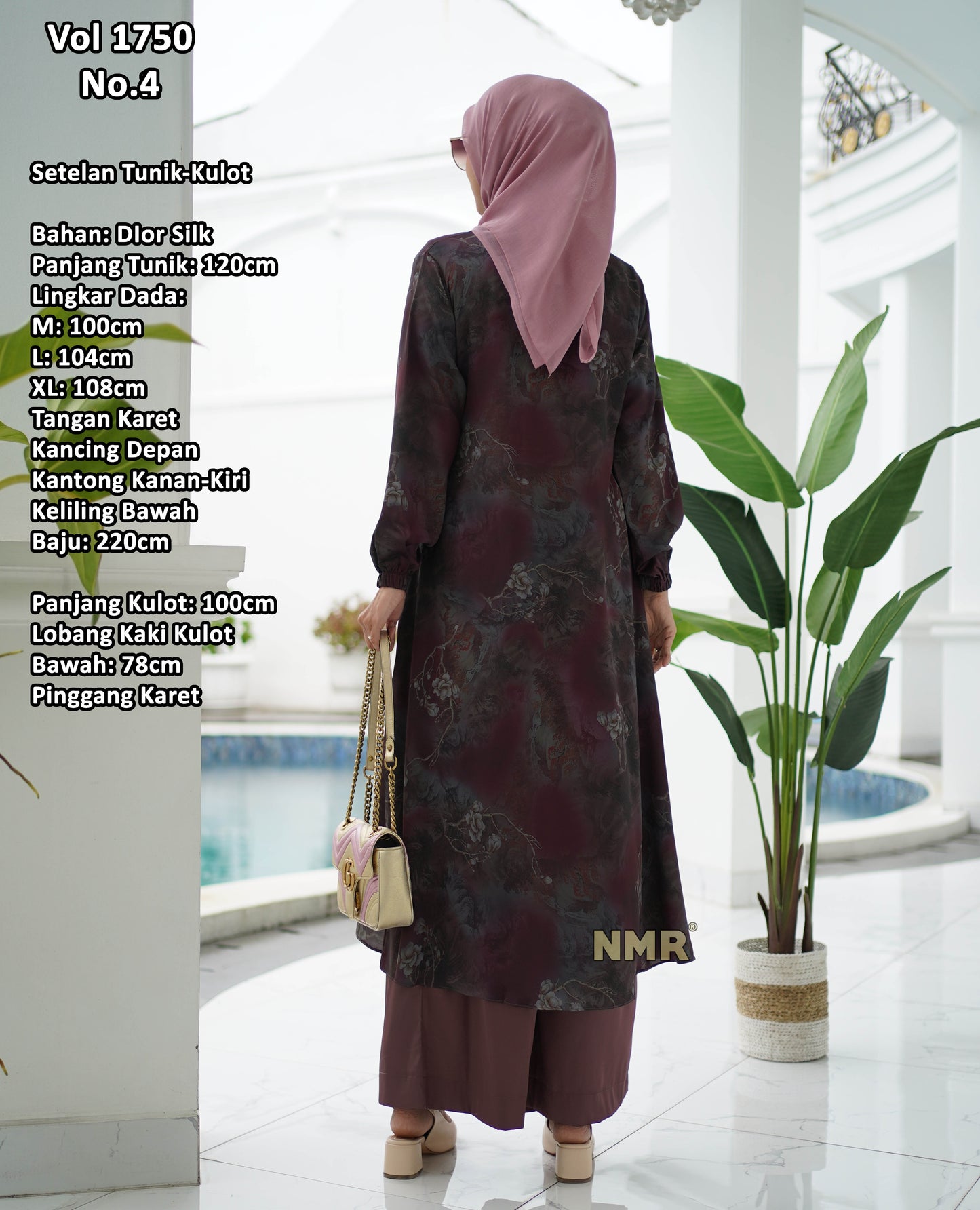 NMR Setelan Kulot Armany Silk Tunik Diir Silk Vol 1750-4