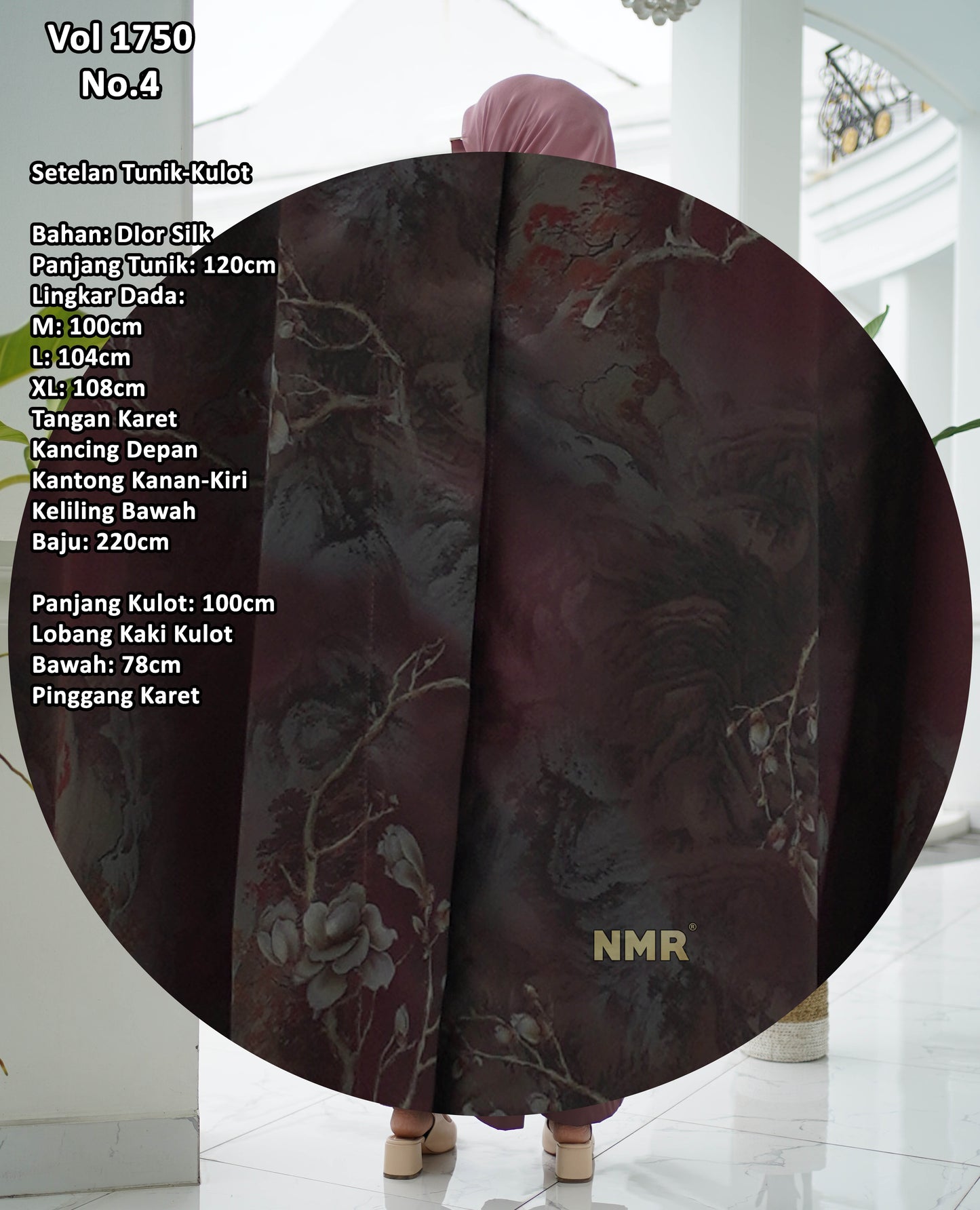 NMR Setelan Kulot Armany Silk Tunik Diir Silk Vol 1750-4