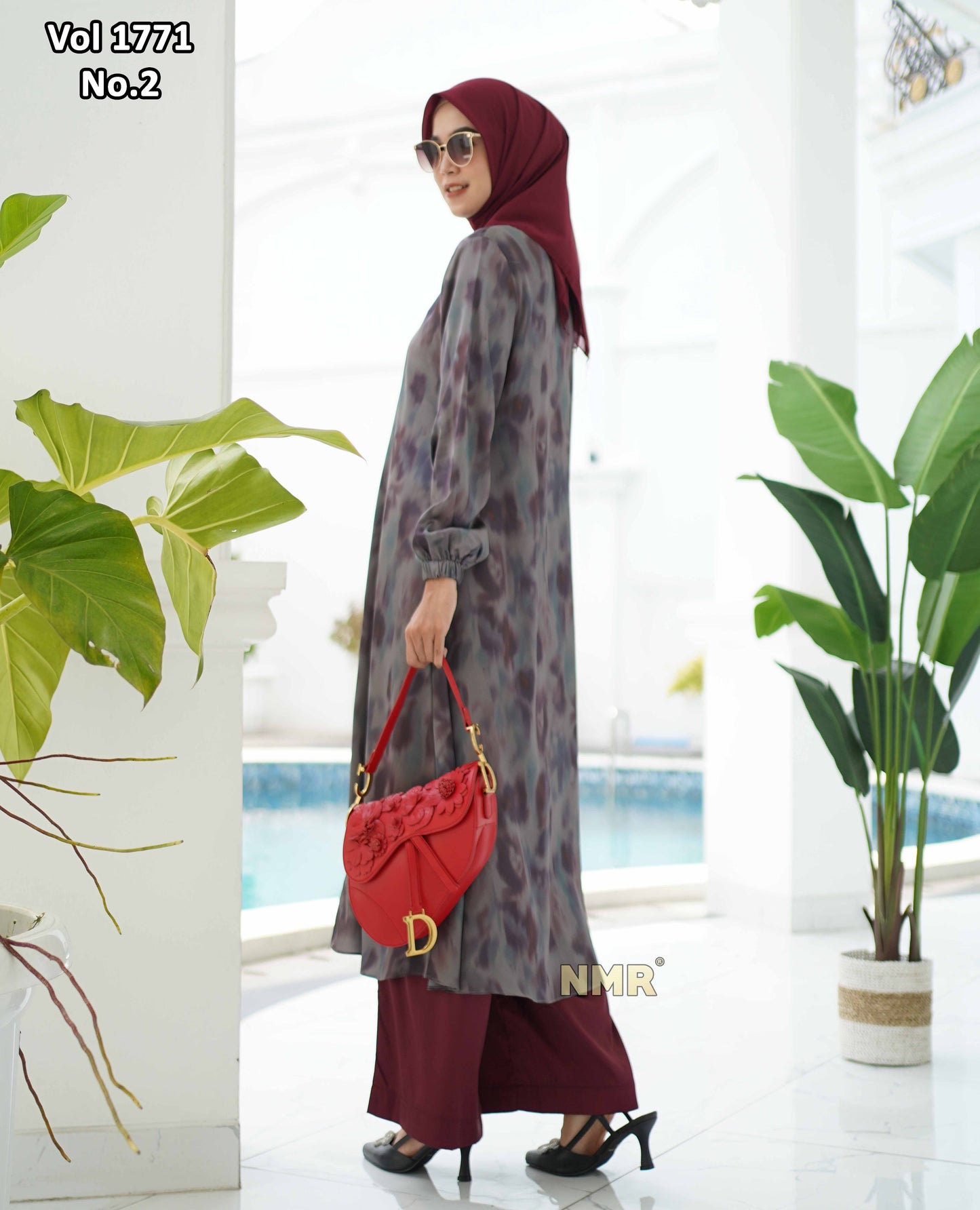 NMR Setelan Kulot Silk Tunik Hermss Dirr Vol 1771-2