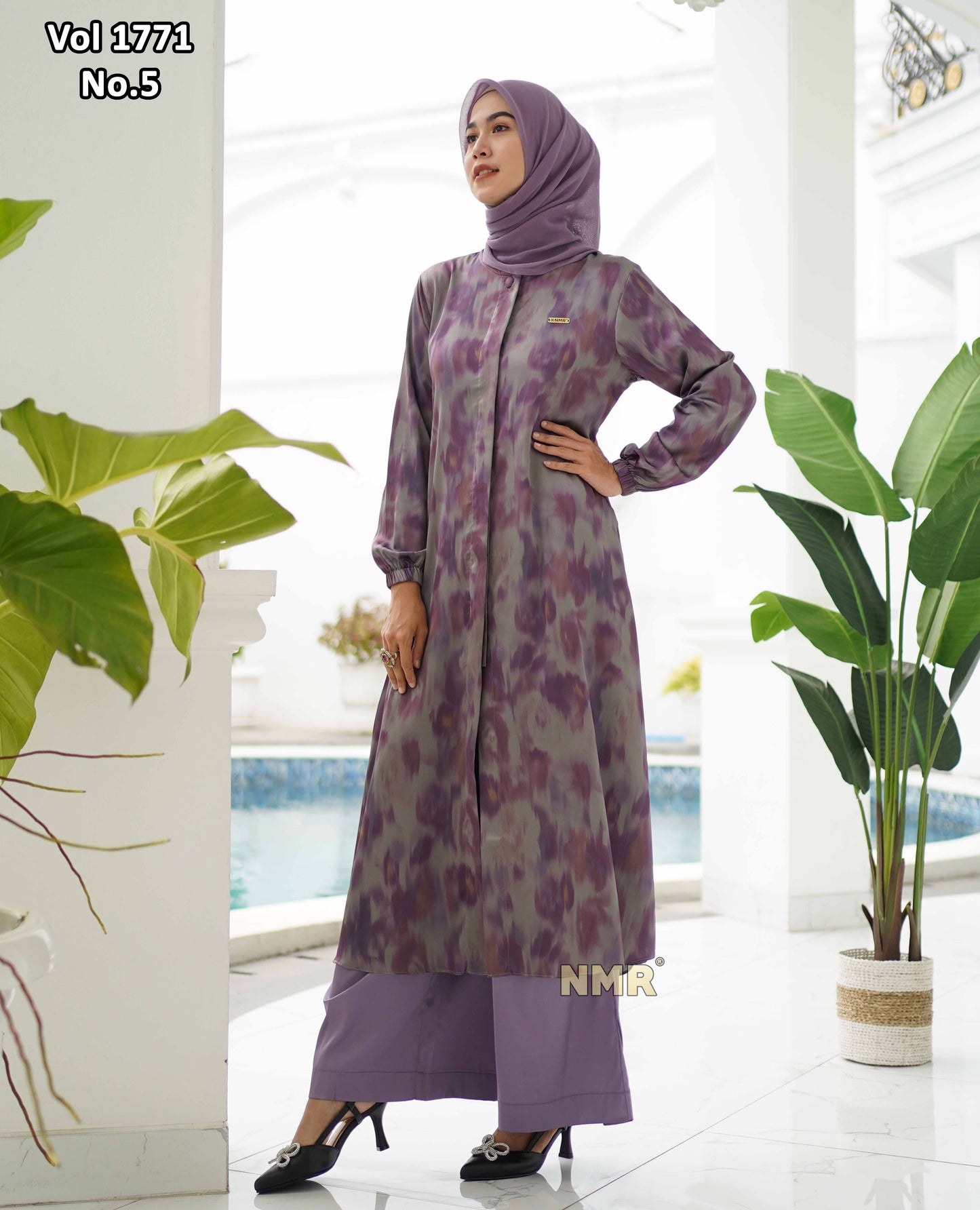 NMR Setelan Kulot Silk Tunik Hermss Dirr Vol 1771-5