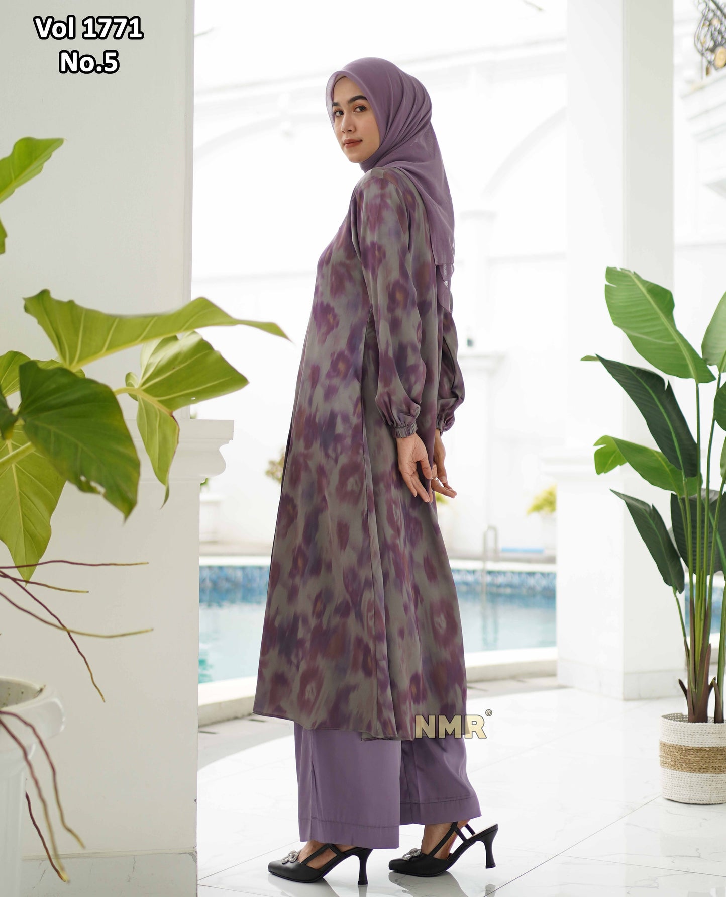 NMR Setelan Kulot Silk Tunik Hermss Dirr Vol 1771-5
