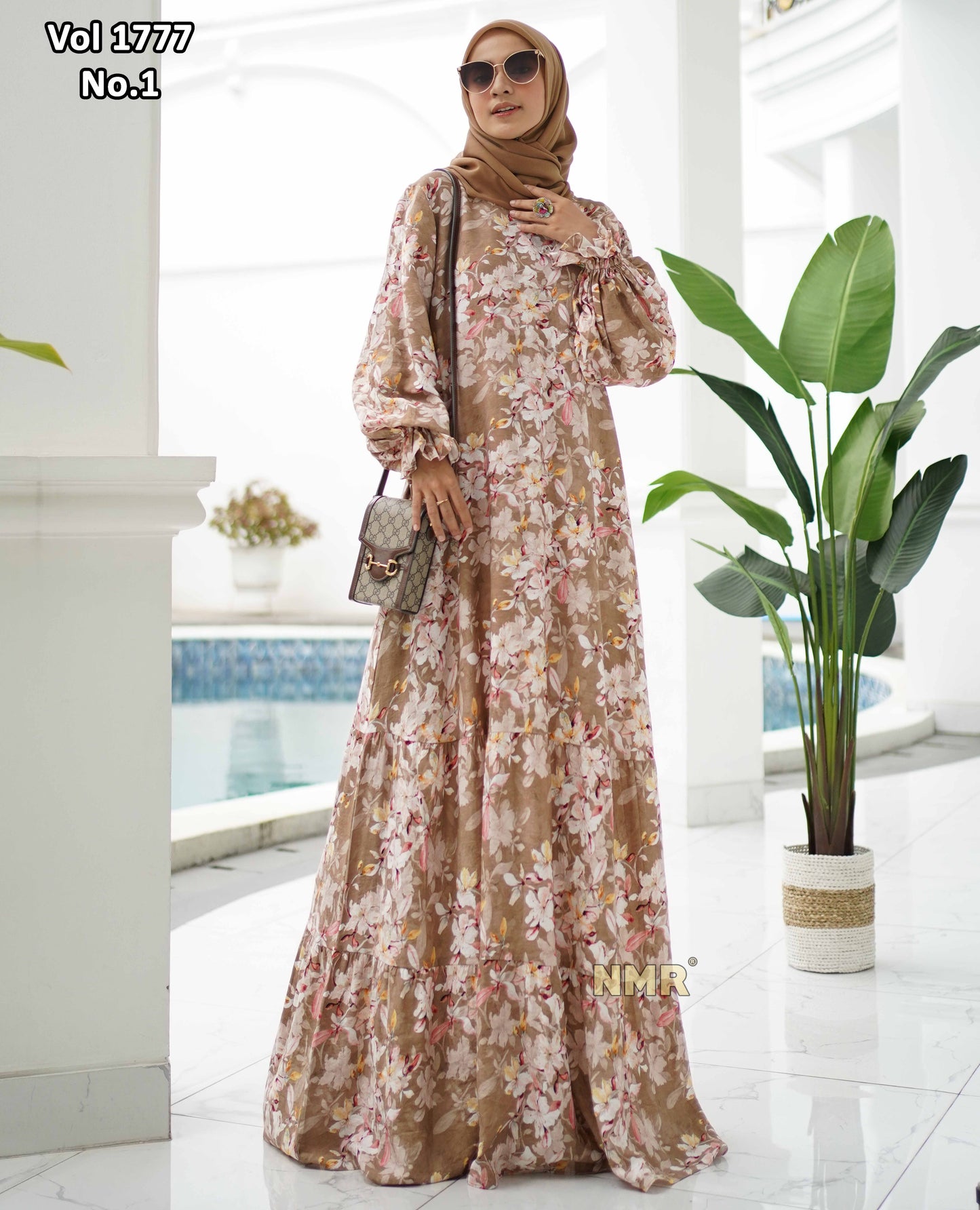 NMR Gamis Kerut Crespo Print Vol 1777-1