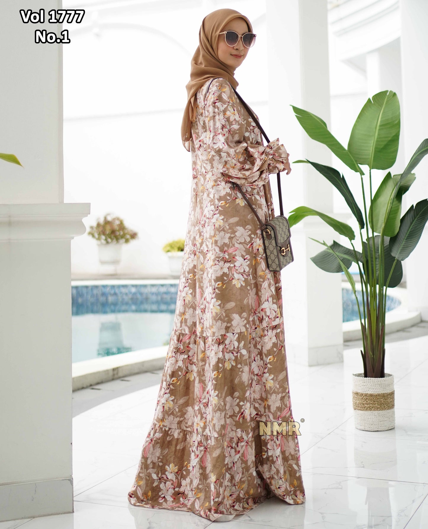 NMR Gamis Kerut Crespo Print Vol 1777-1