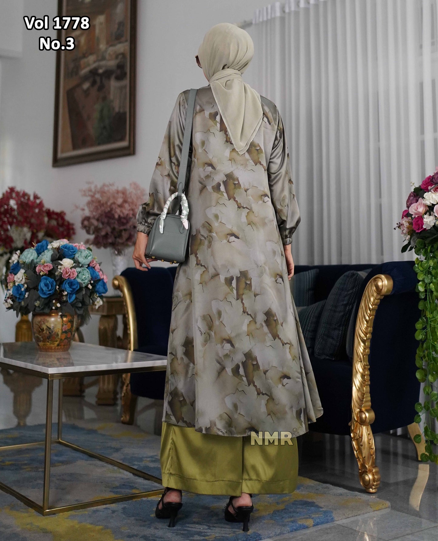NMR Setelan Kulot Silk Tunik Hermss Diir Vol 1778-3