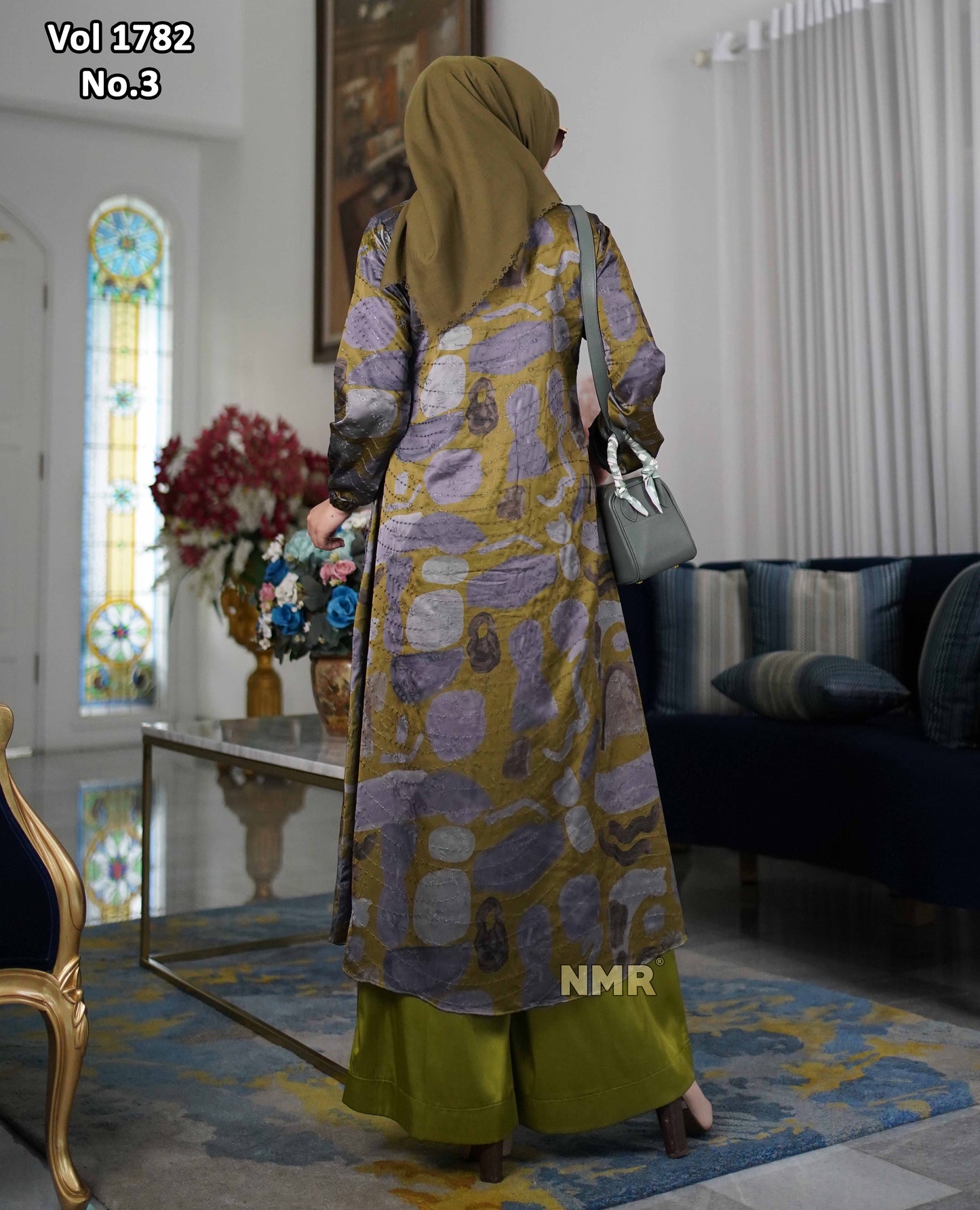 NMR Setelan Kulot Silk Tunik Hermss Bordir Vol 1782-3