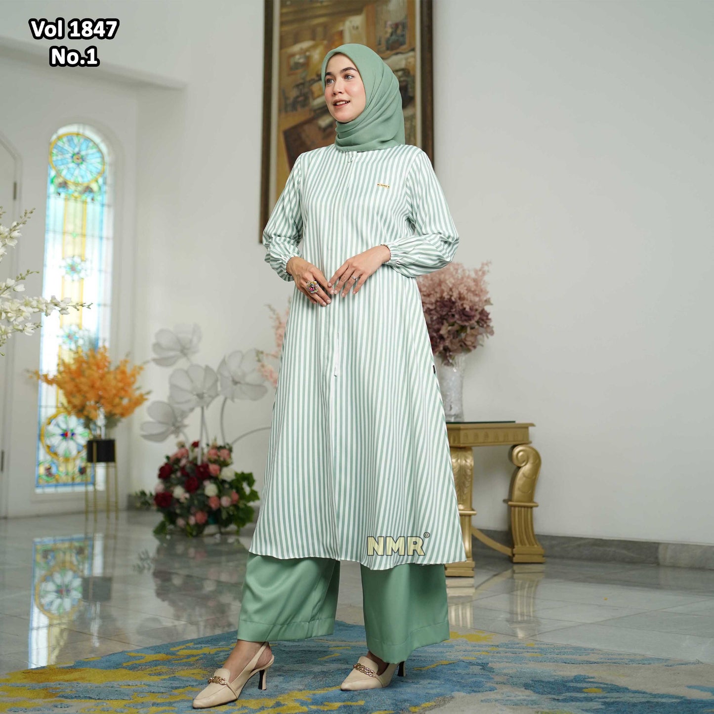 NMR Vol 1847-1 Setelan Celana Tunik Manggo Stretch