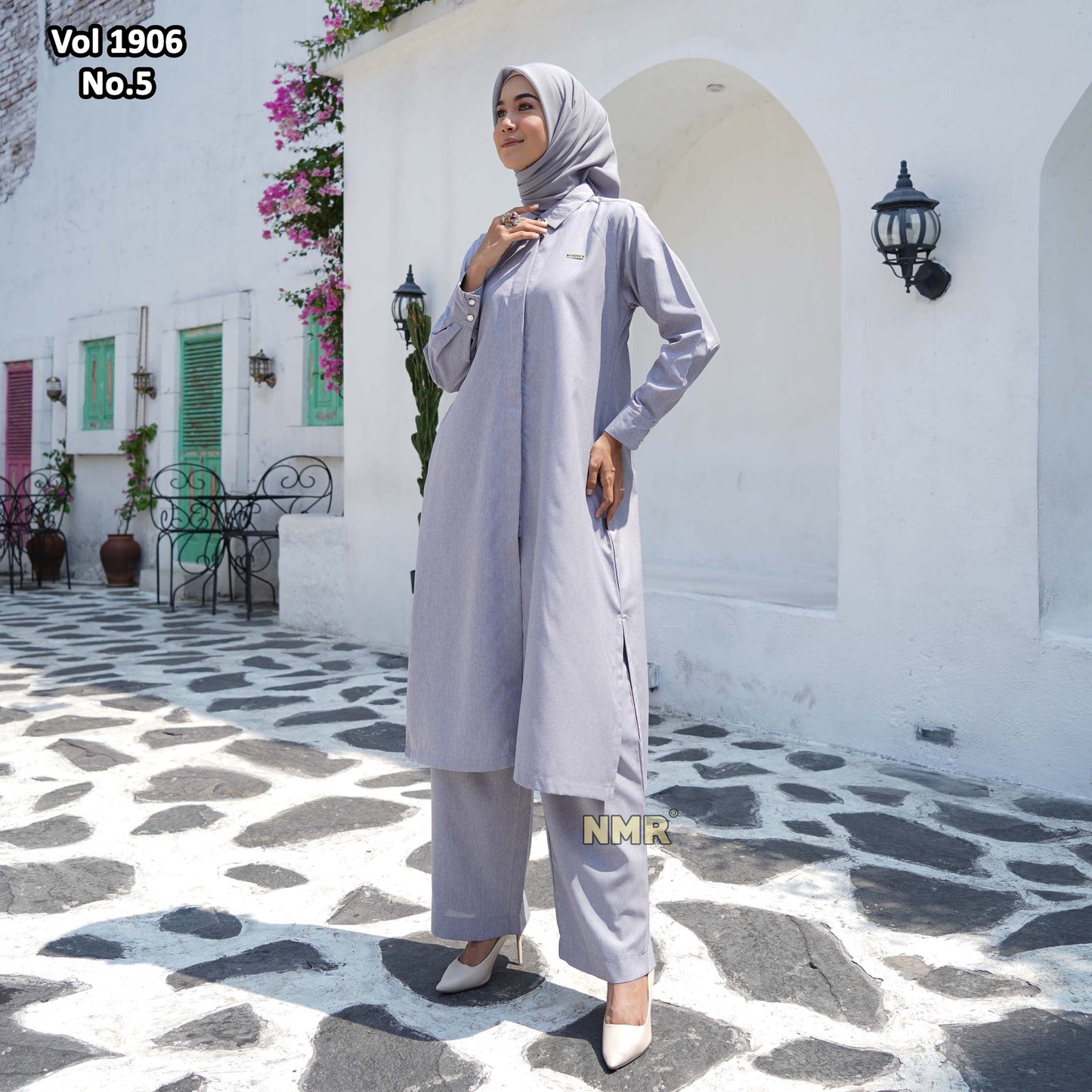 NMR Setelan Kulot Tunik Linen Plain Vol 1906-5