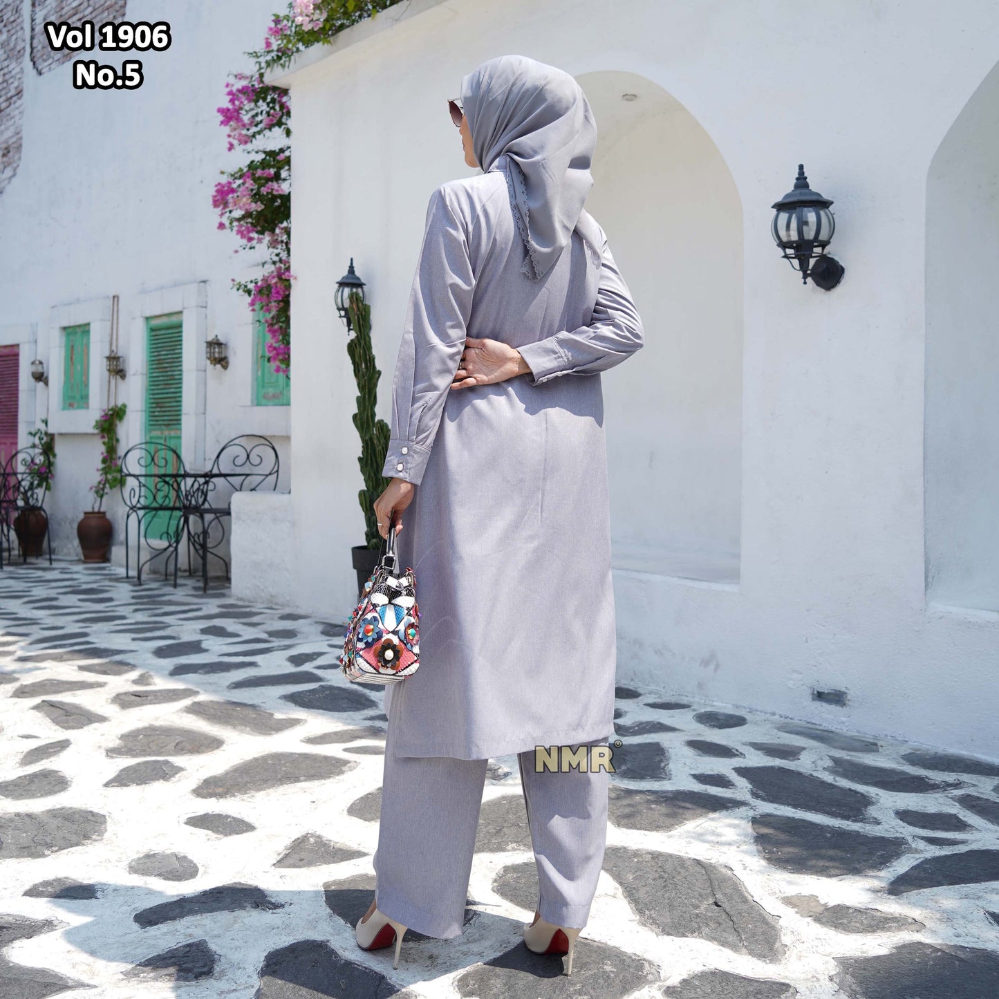 NMR Setelan Kulot Tunik Linen Plain Vol 1906-5