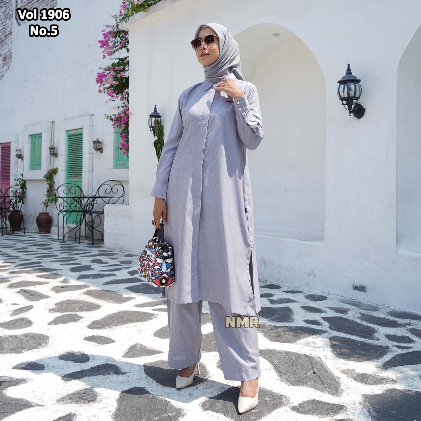 NMR Setelan Kulot Tunik Linen Plain Vol 1906-5