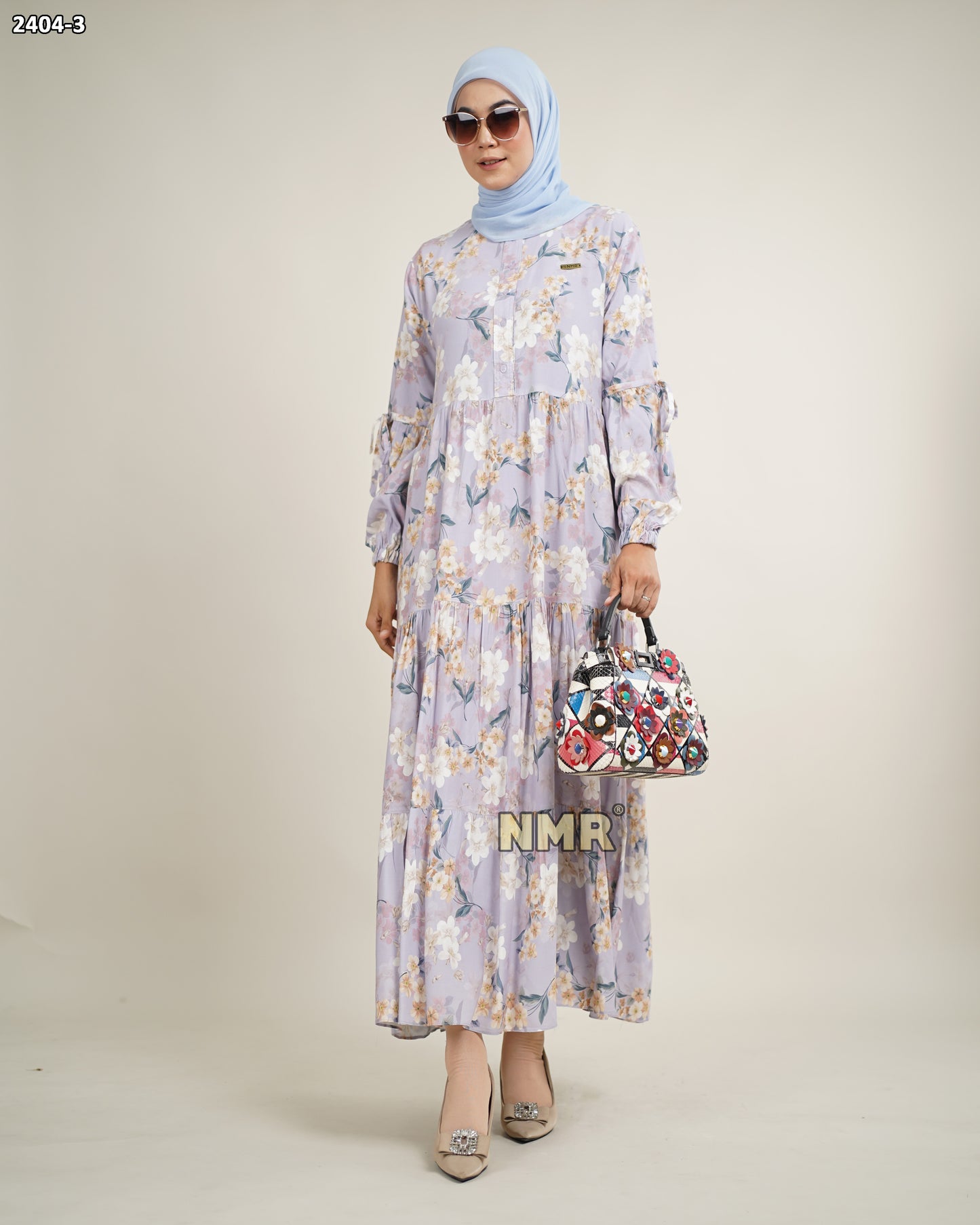 NMR Midi Dress Rayon Viscose Kerut Vol 2404-3