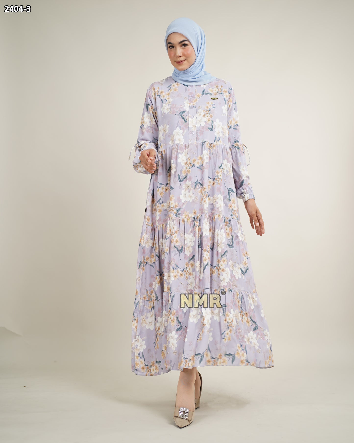 NMR Midi Dress Rayon Viscose Kerut Vol 2404-3