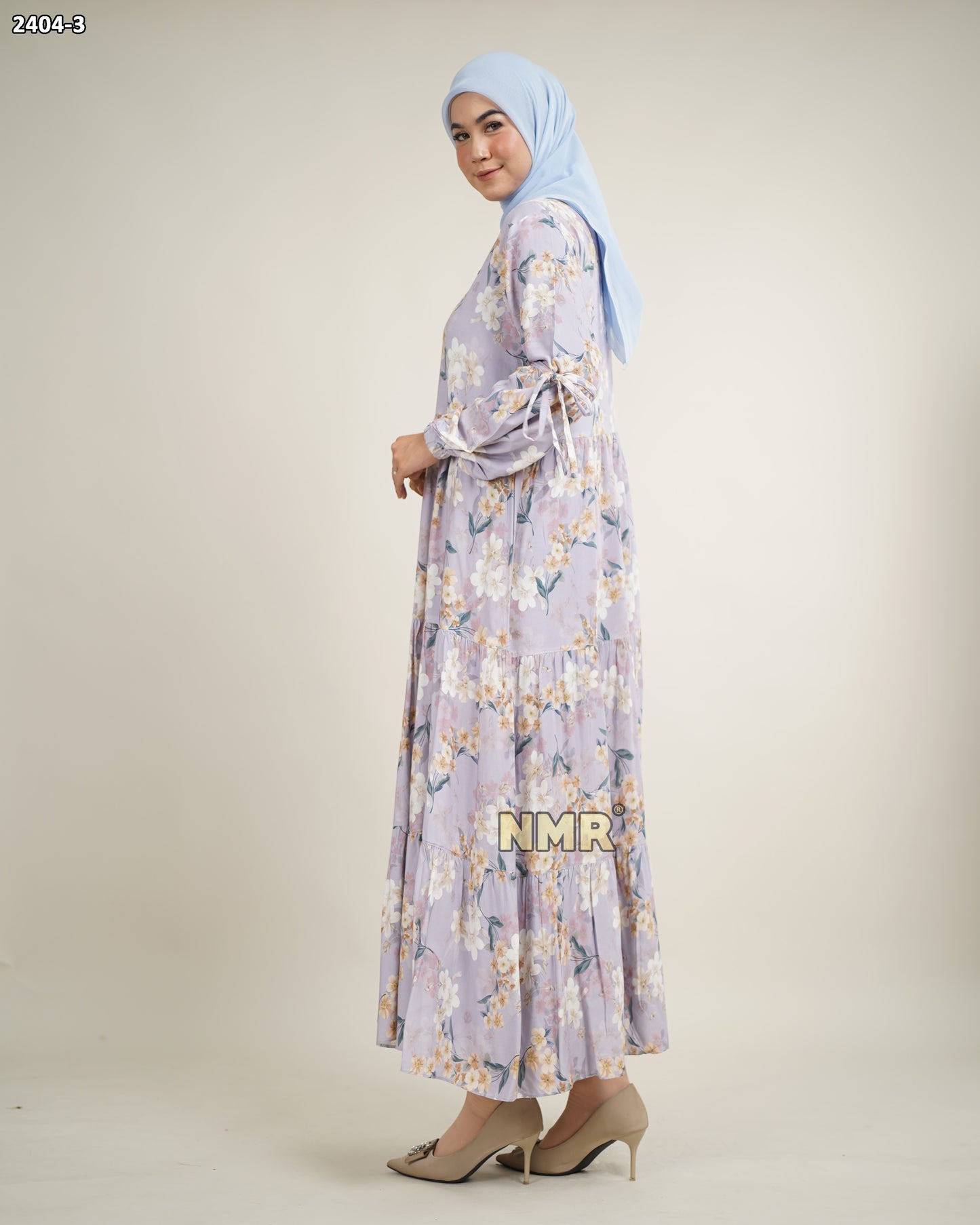 NMR Midi Dress Rayon Viscose Kerut Vol 2404-3