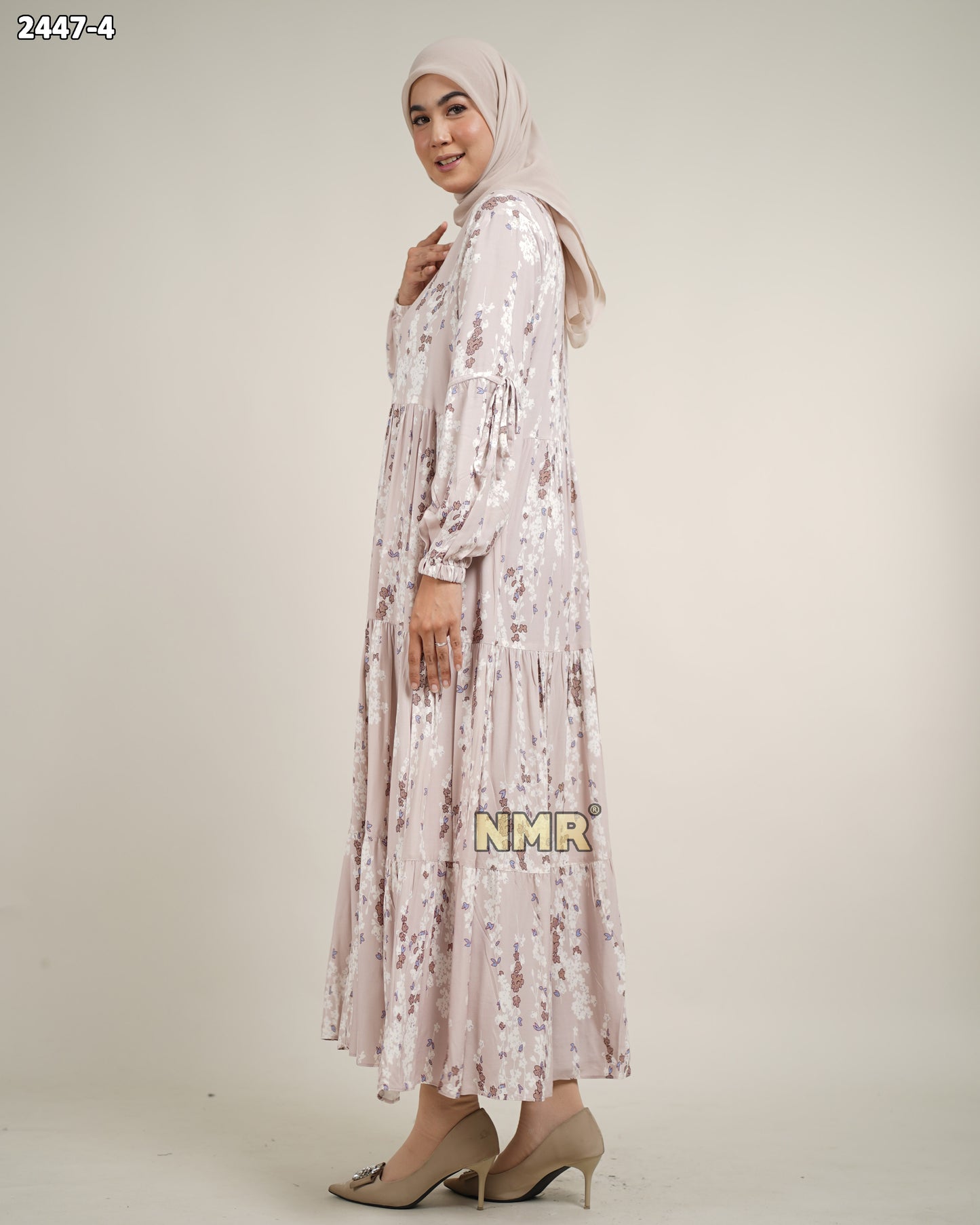 NMR Midi Dress Rayon Viscose Kerut Vol 2447-4