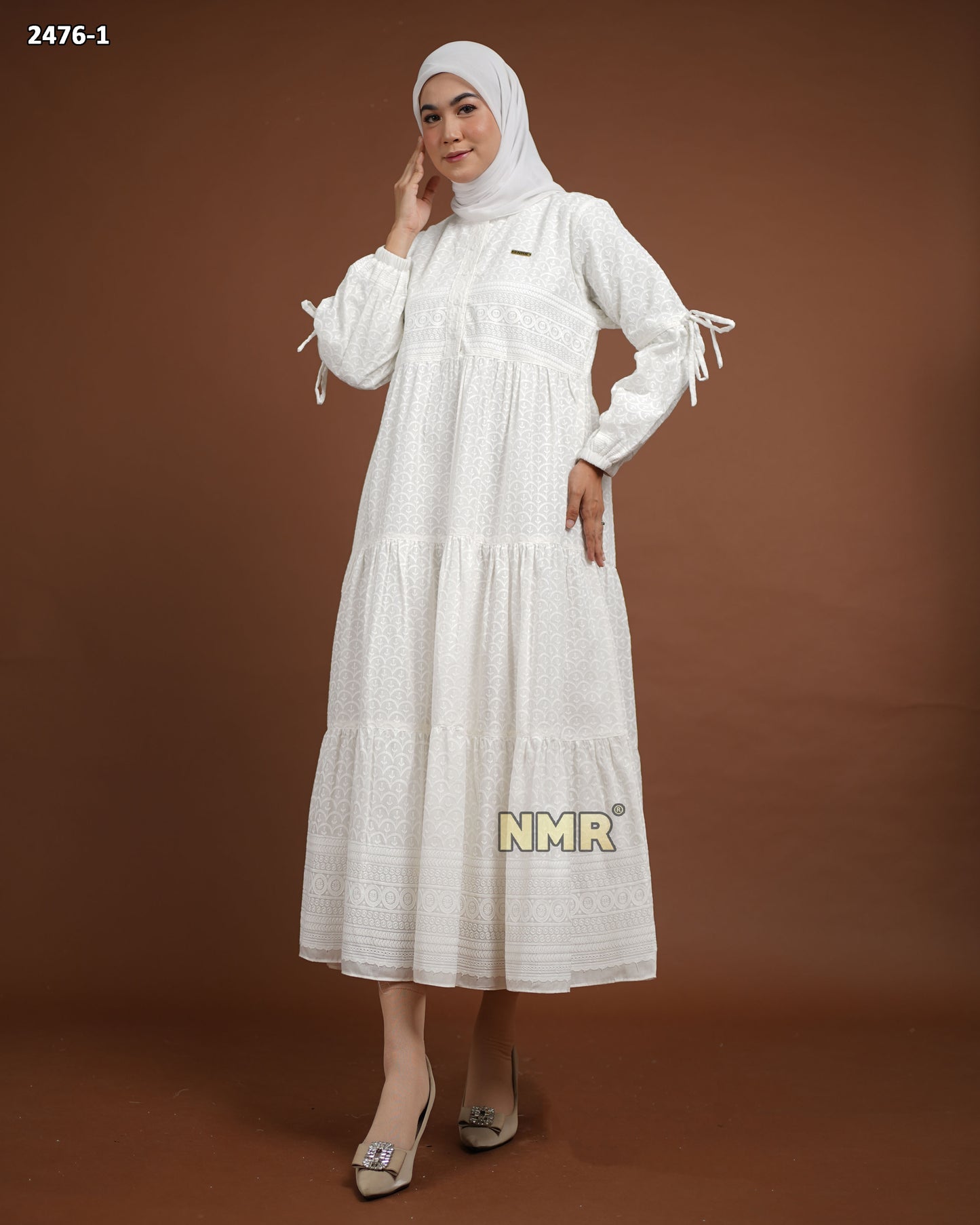 NMR Midi Dress Katun Bordir Vol 2476-1