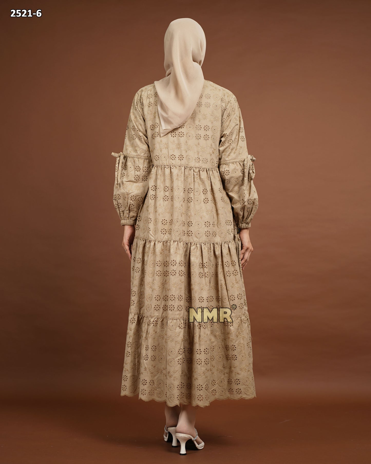 NMR Midi Dress Katun Bordir Bolong Vol 2521-6
