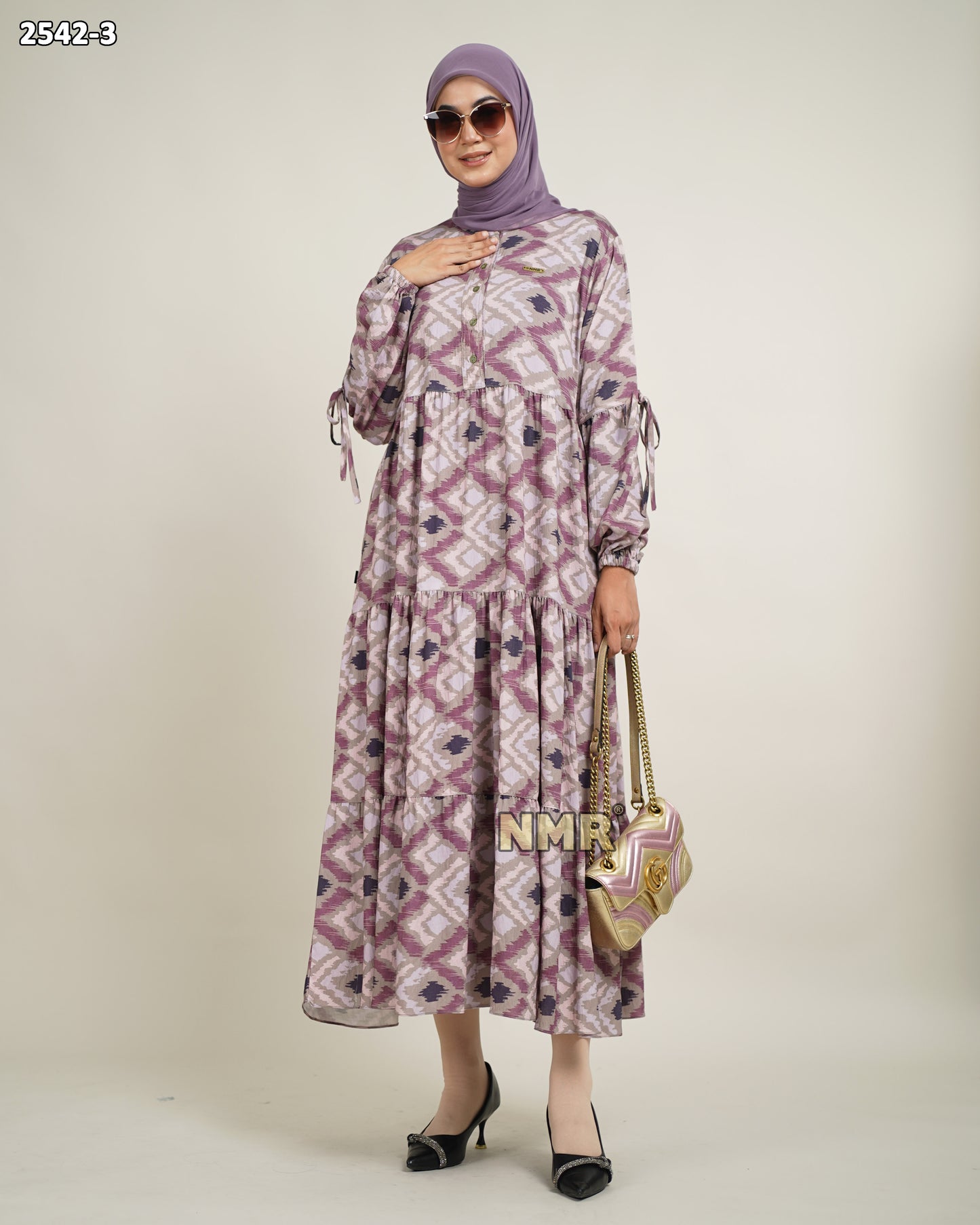 NMR Midi Dress Crespo Printing Vol 2542-3