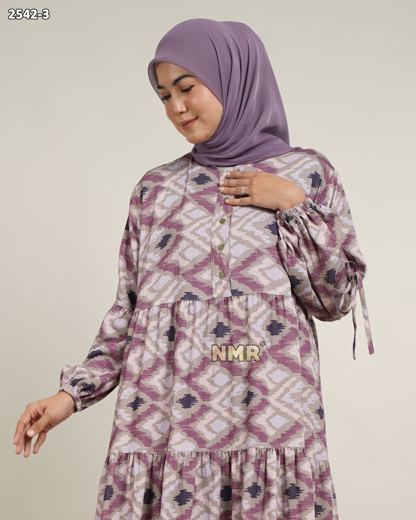 NMR Midi Dress Crespo Printing Vol 2542-3