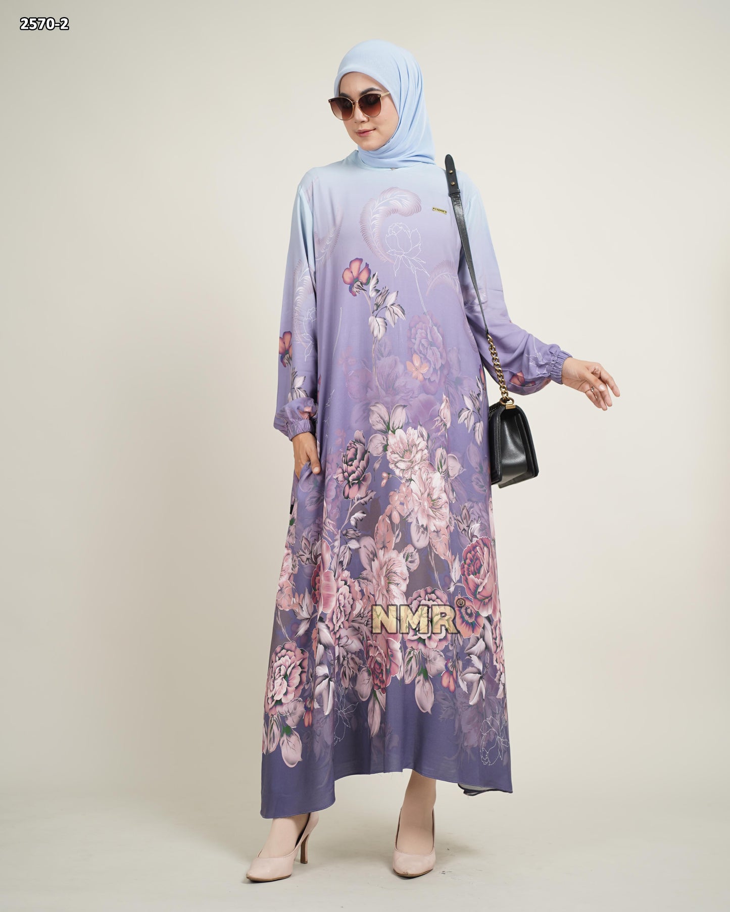NMR Gamis Viscose Rayon Print Vol 2570-2(kerah sanghai)