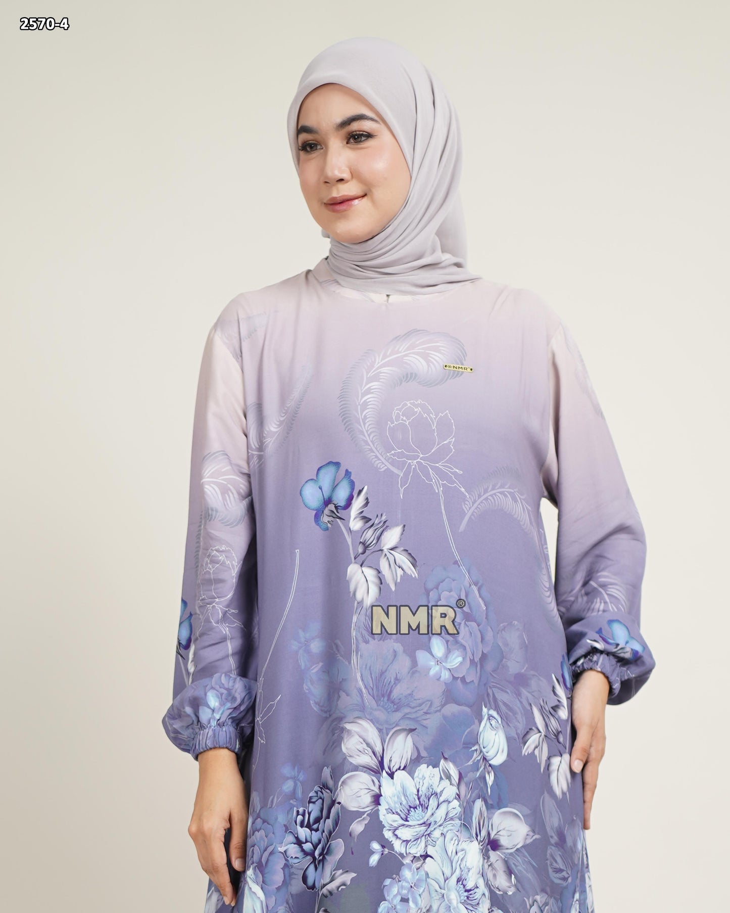 NMR Gamis Viscose Rayon Print Vol 2570-4 (kerah sanghai)