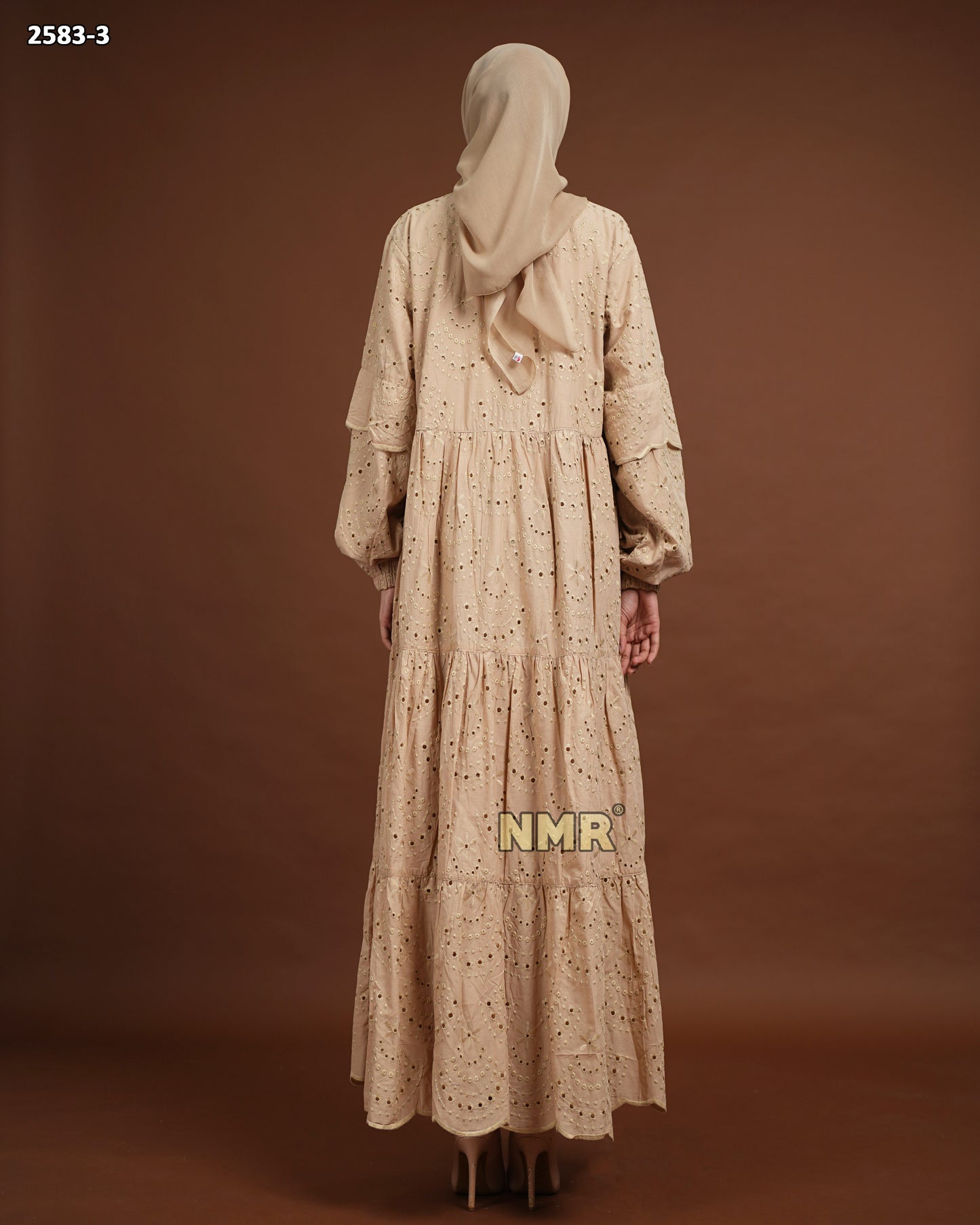 NMR Midi Dress Katun Bordir Bolong Vol 2583-3