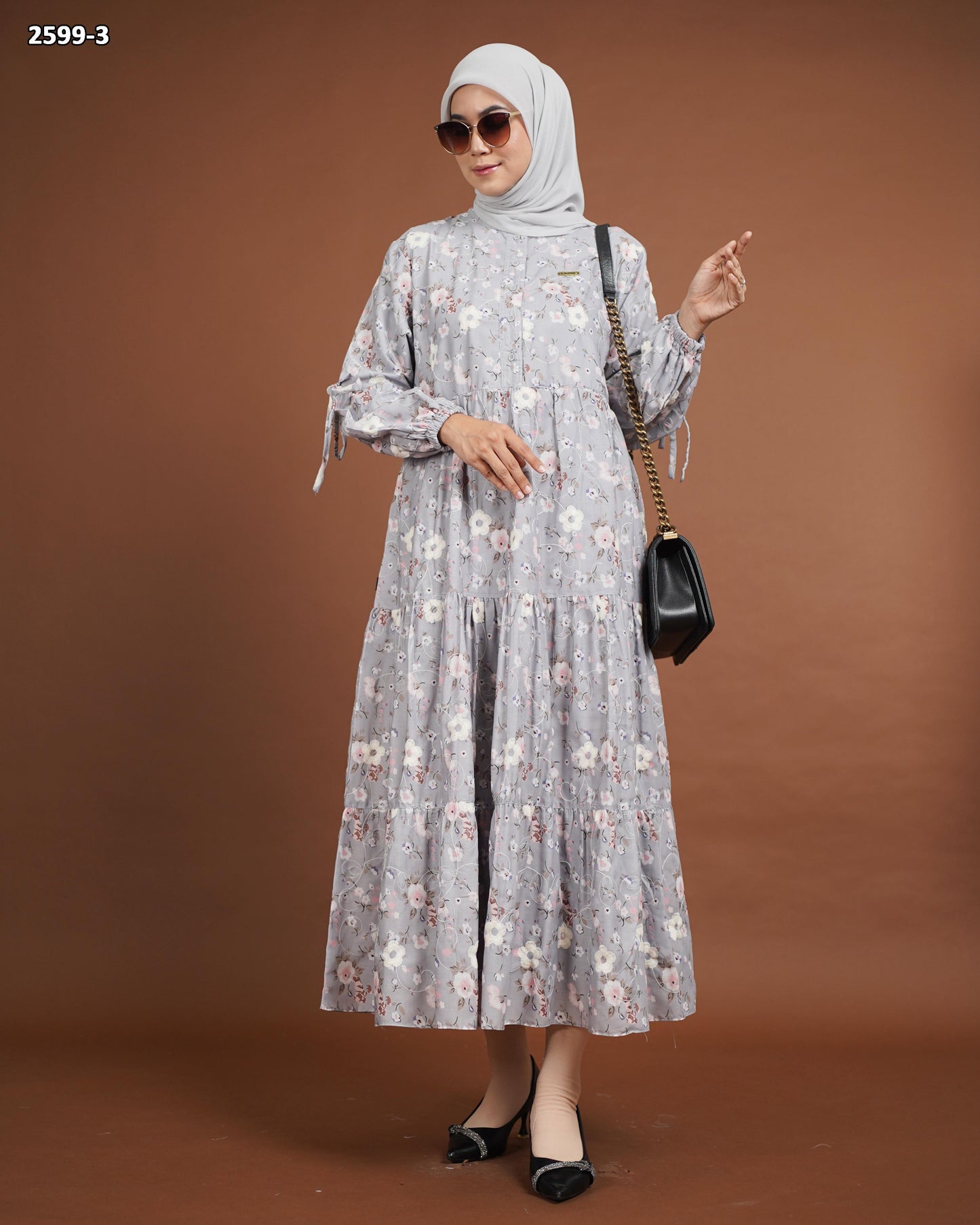 NMR Midi Dress Katun Print Embroidery Vol 2599-3