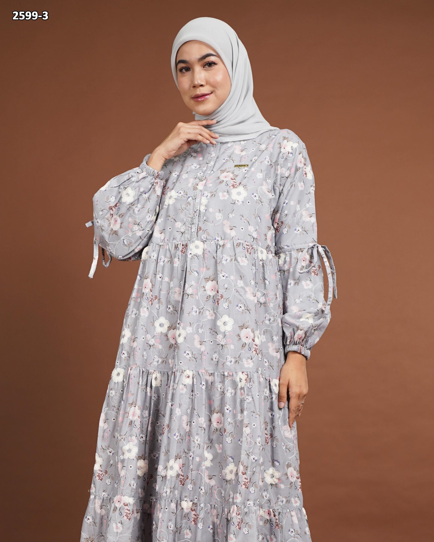 NMR Midi Dress Katun Print Embroidery Vol 2599-3
