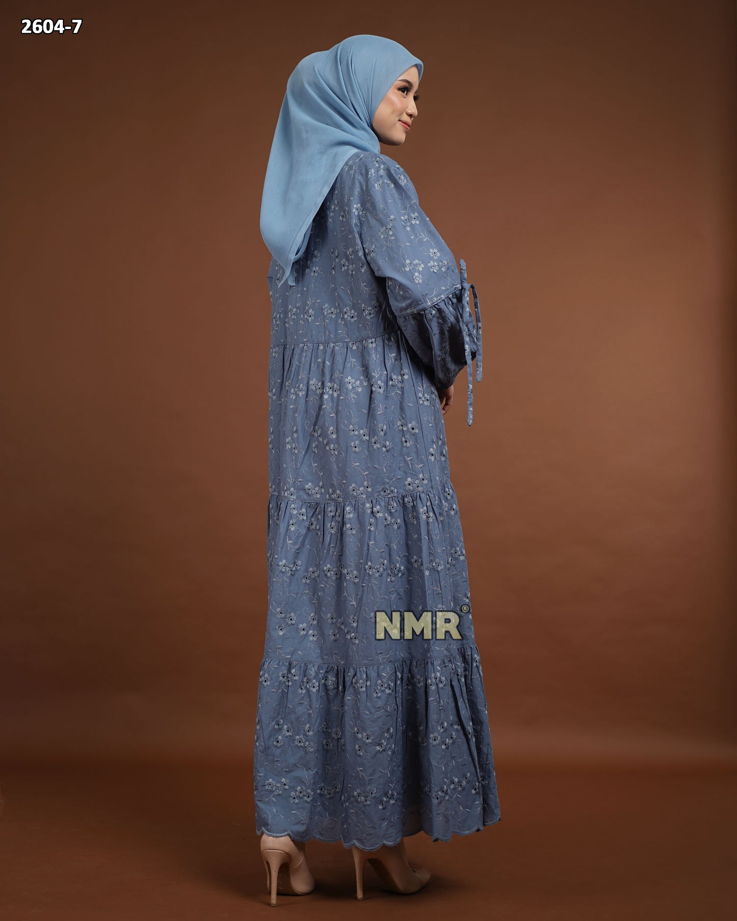 NMR Midi Dress Katun Bordir Bolong Vol 2604-7