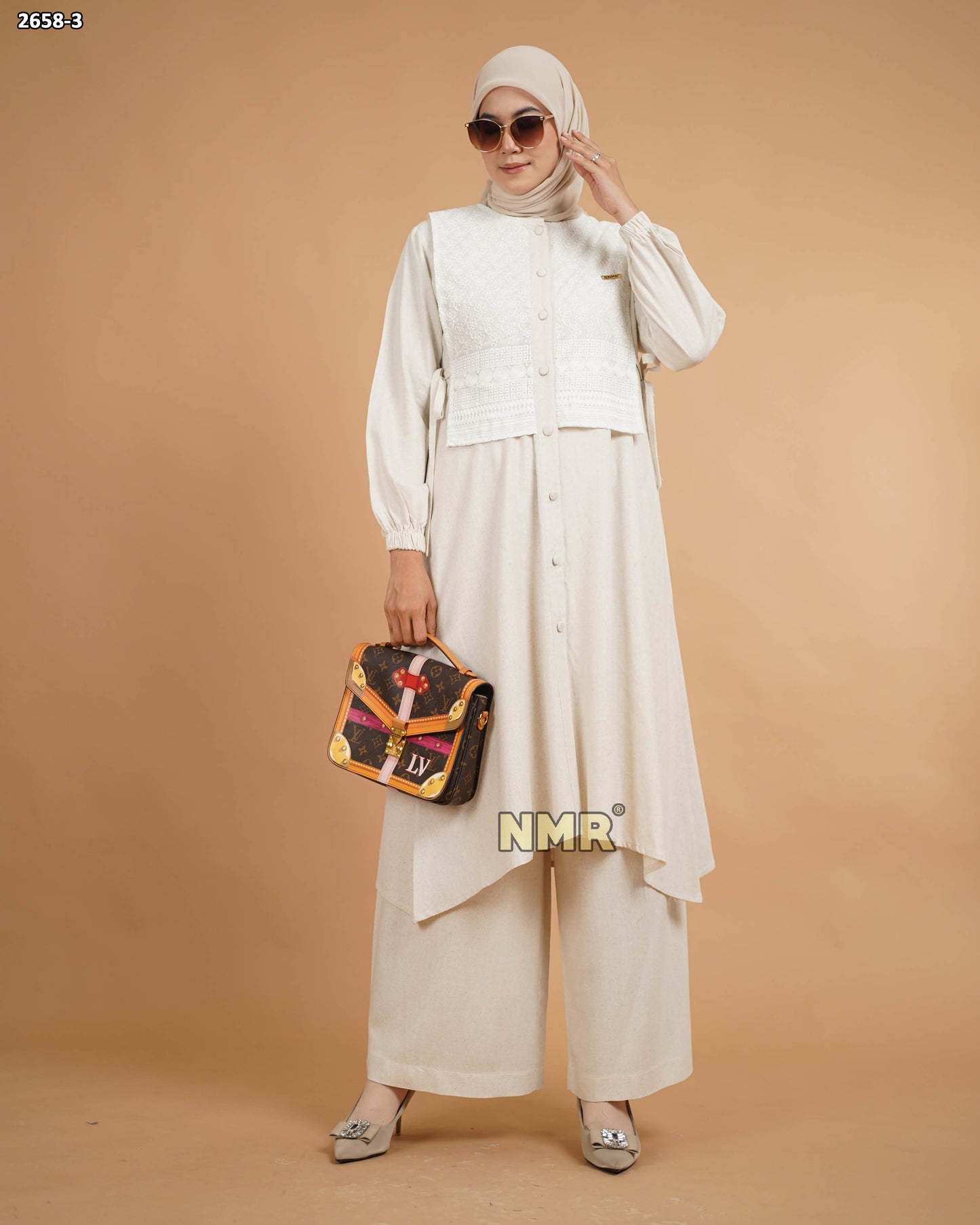 NMR Setelan Celana Tunik Pure Linen Bulu Kuda Vol 2658-3