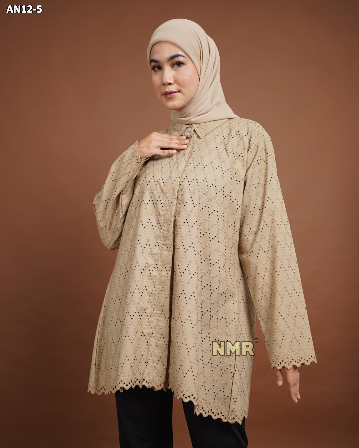 NMR Blouse Katun Bolong AN12-5 (Kerah Kemeja)