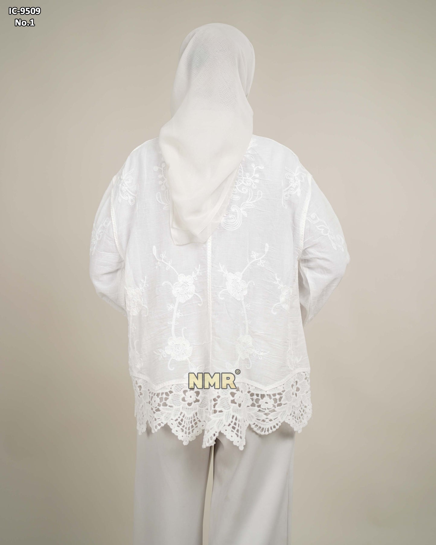 NMR Kemeja Blouse Katun Embroidery Import Vol IC-9509 (Kerah Kemeja)