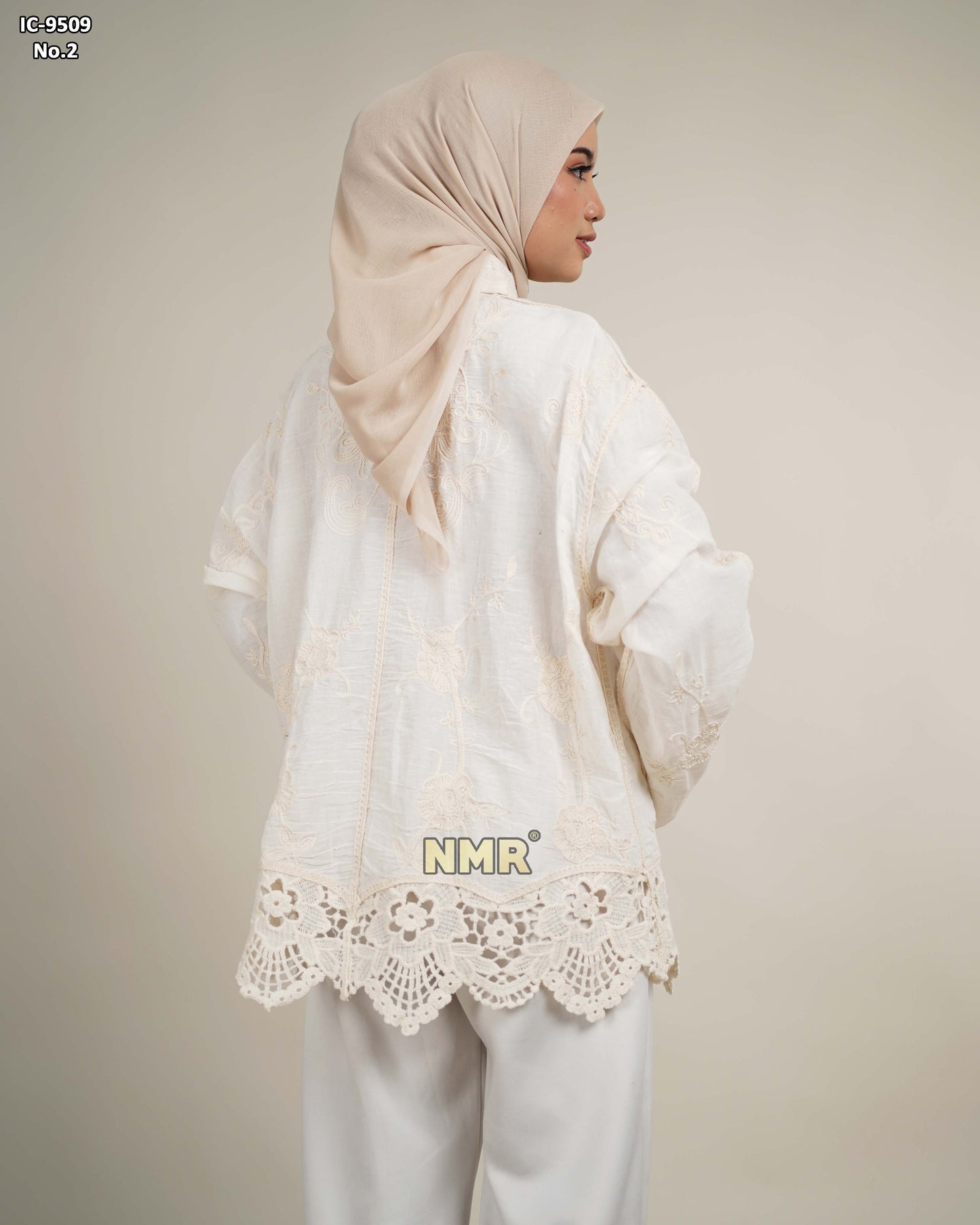 NMR Kemeja Blouse Katun Embroidery Import Vol IC-9509 (Kerah Kemeja)