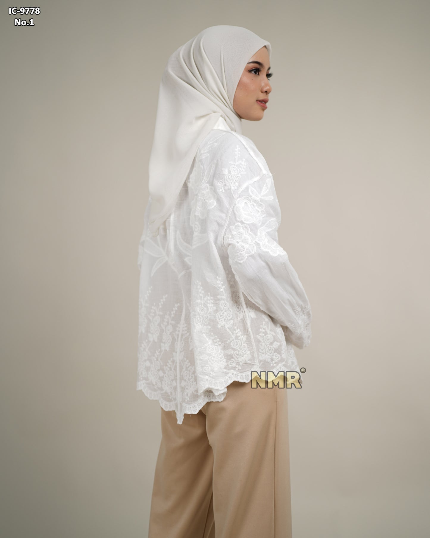 NMR Kemeja Blouse Katun Embroidery Import Vol IC-9778 (Kerah Kemeja)
