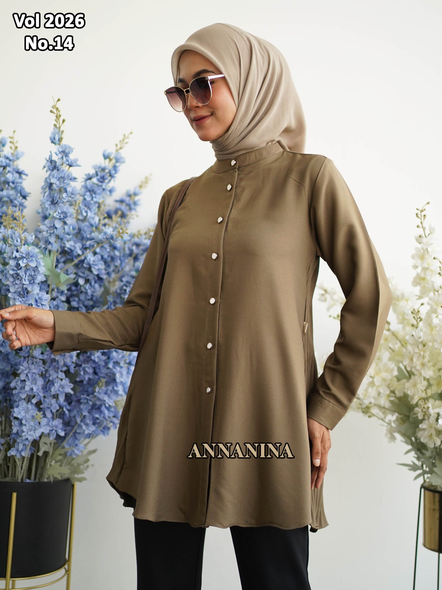 NMR Kemeja Blouse MS Plisket Vol 2026-14 (Sanghai)