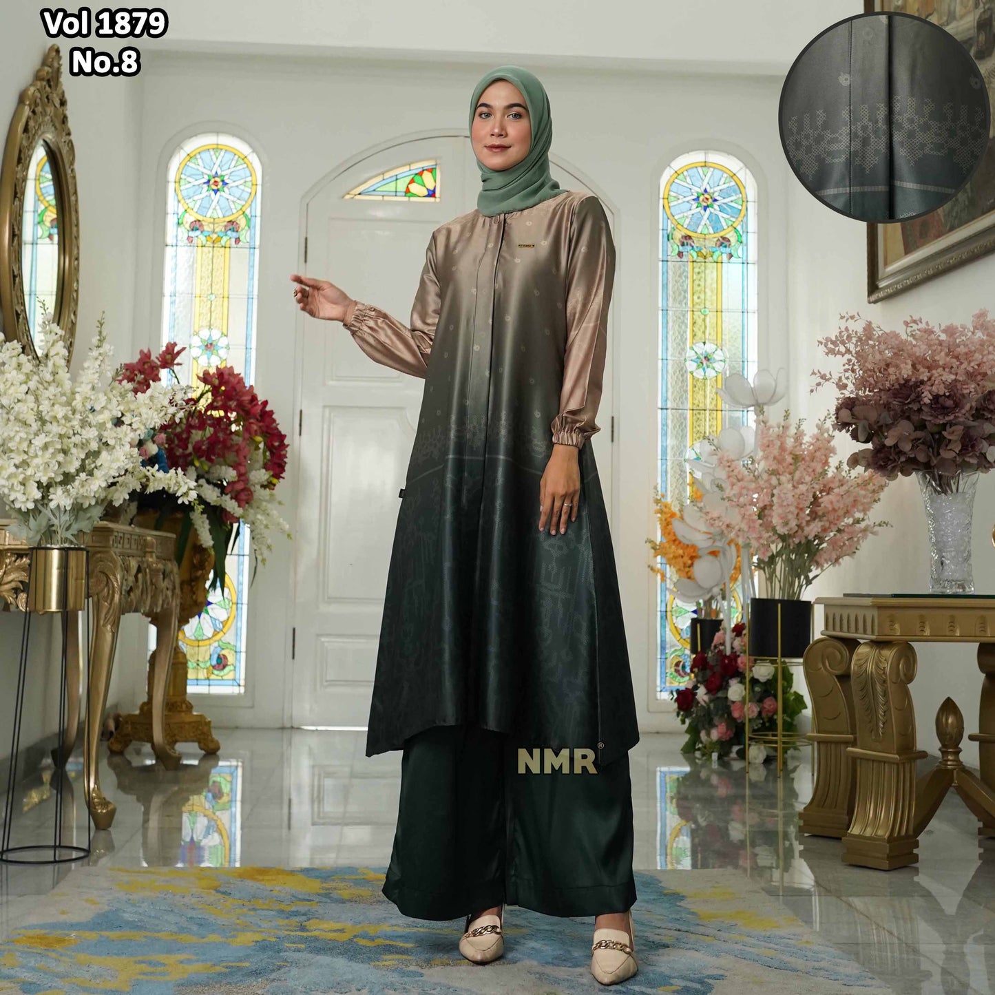 NMR Setelan Celana Kulot Tunik Armn Silk Vol 1879-8