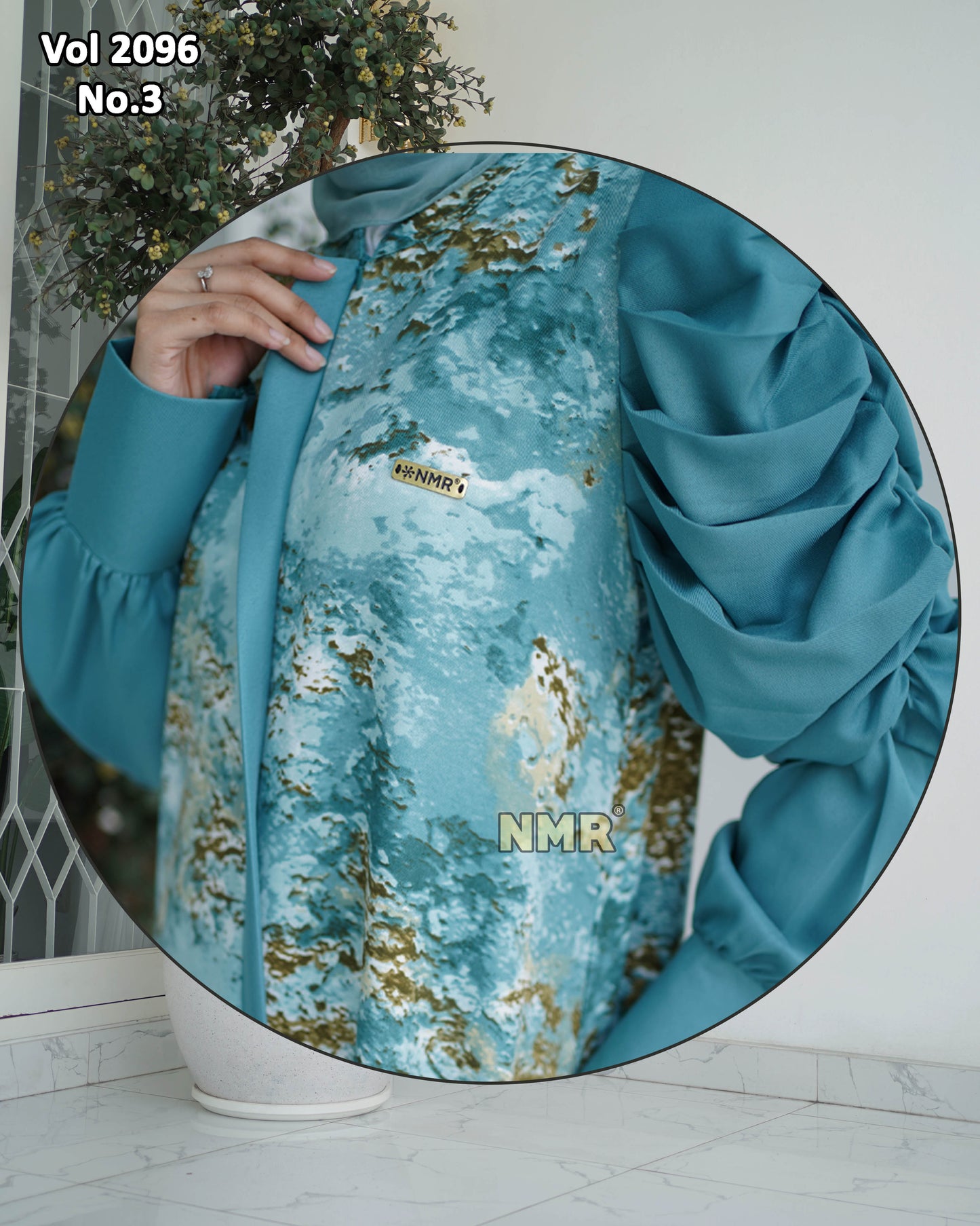 NMR Gamis MS Tangan Kerut Vol 2096-3 (Resleting Depan)