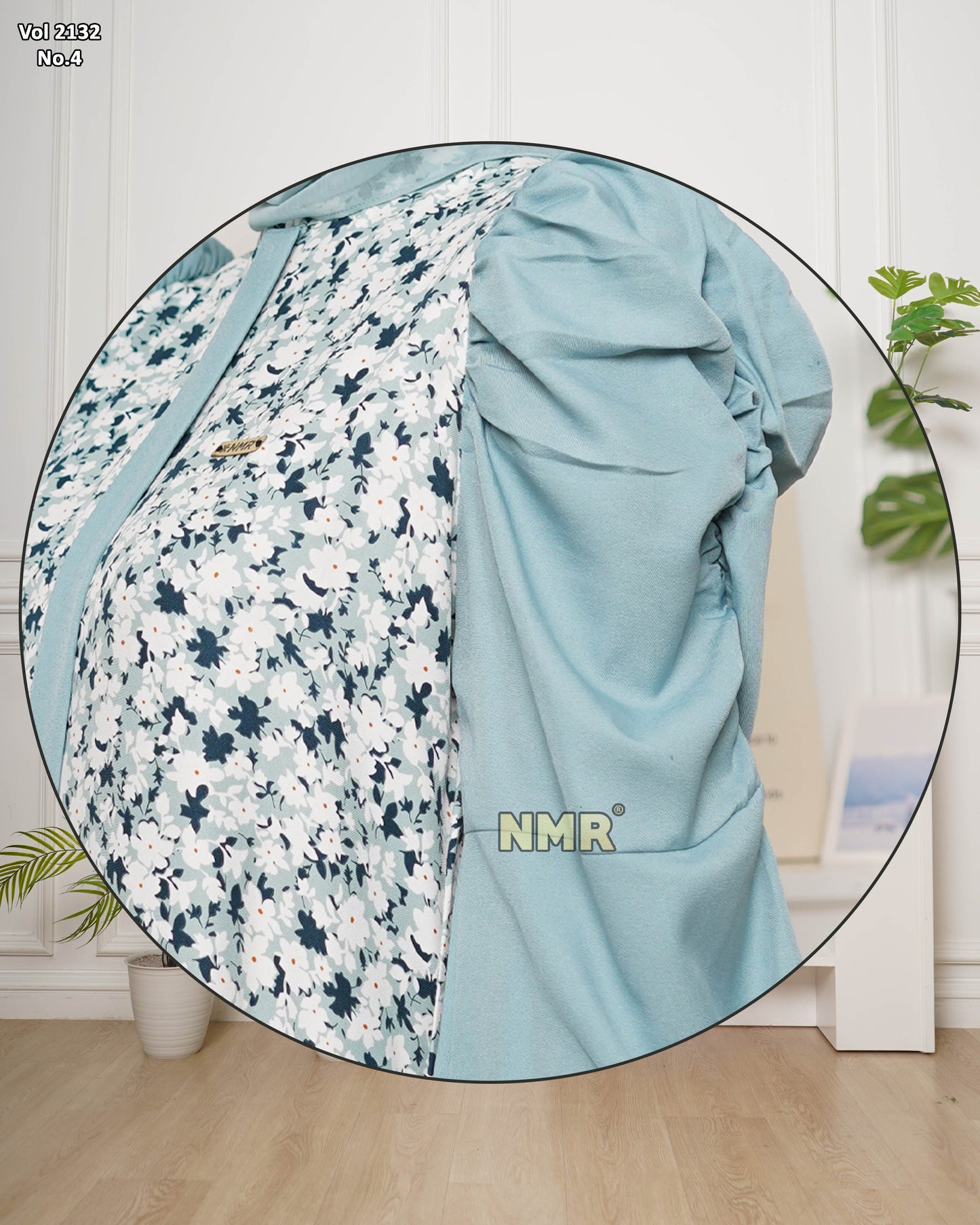 NMR Gamis MS Tangan Kerut Vol 2132-4 (Resleting Depan)