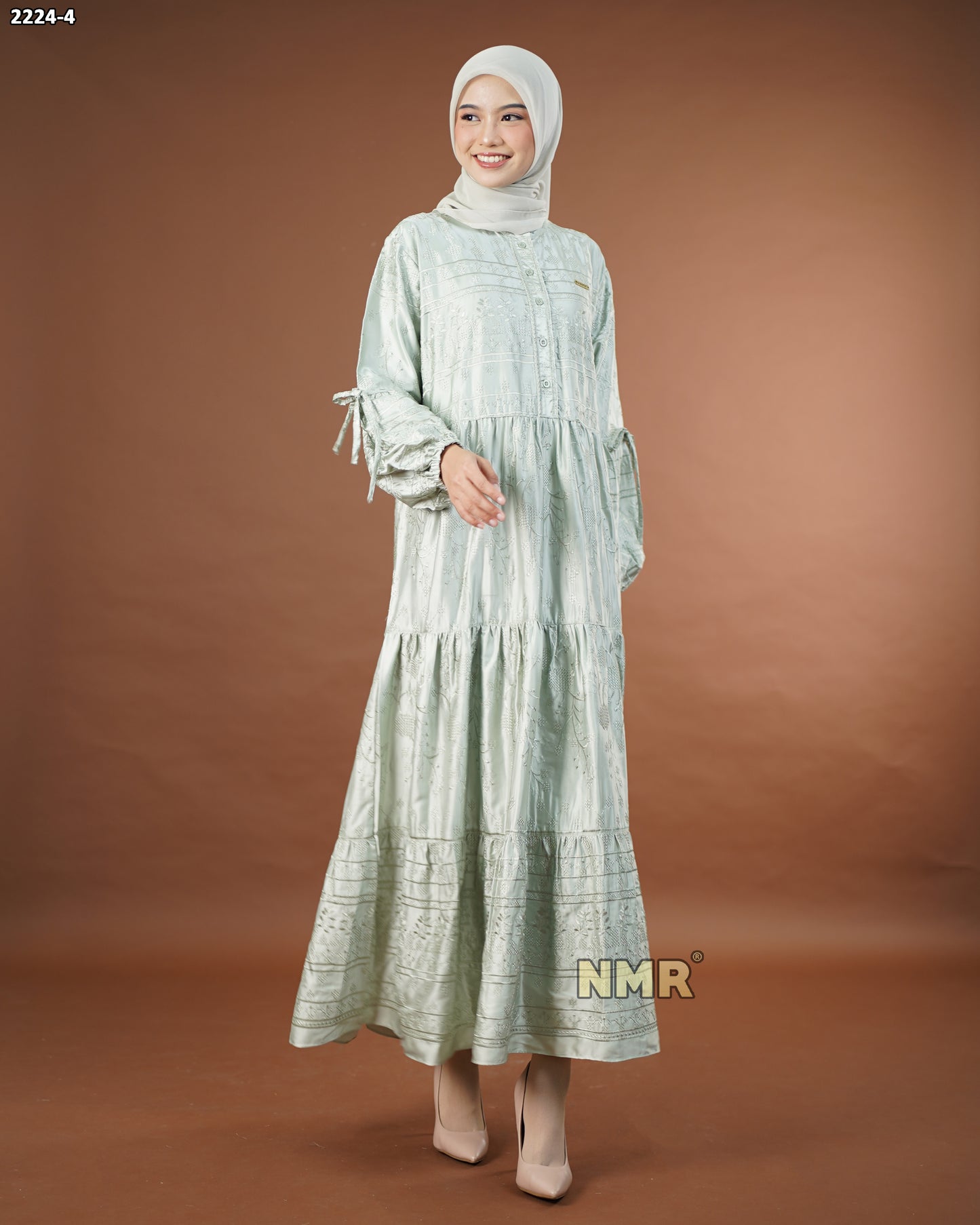 NMR Midi Dress Armn Silk Bordir Vol 2224-4