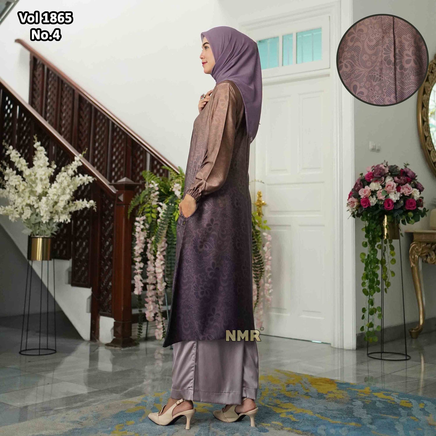 NMR Setelan Celana Kulot Tunik Armn Silk Vol 1865-4