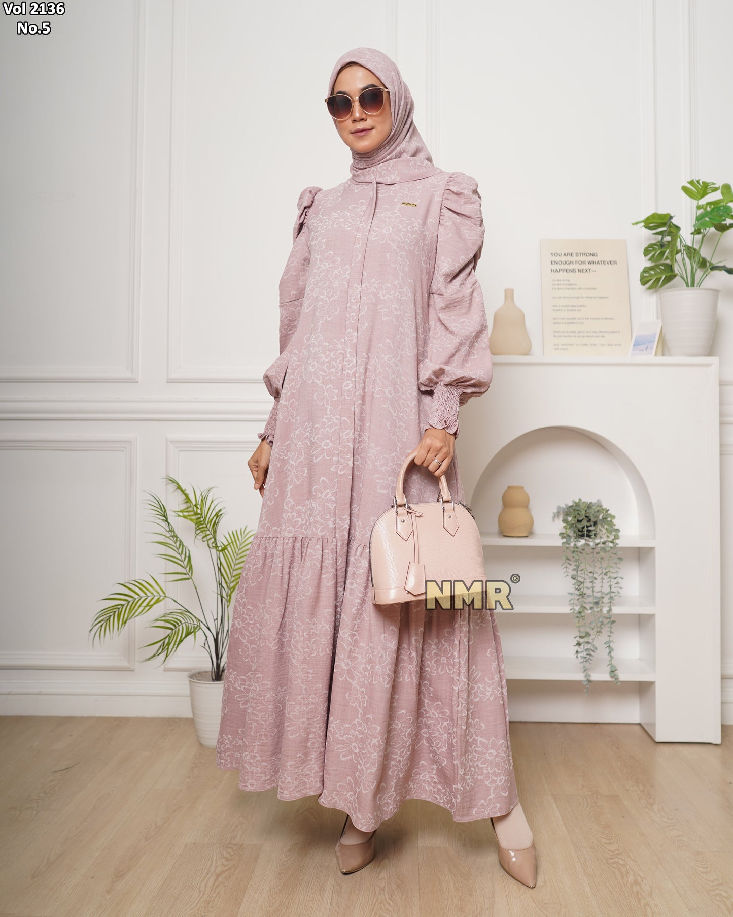NMR Gamis Linen Venezia Lacquer Vol 2136-5 ( Inc Hijab)
