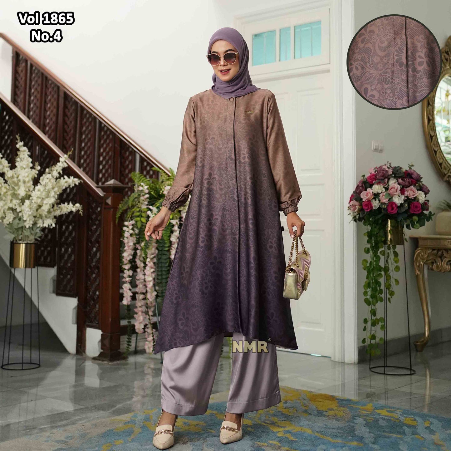 NMR Setelan Celana Kulot Tunik Armn Silk Vol 1865-4