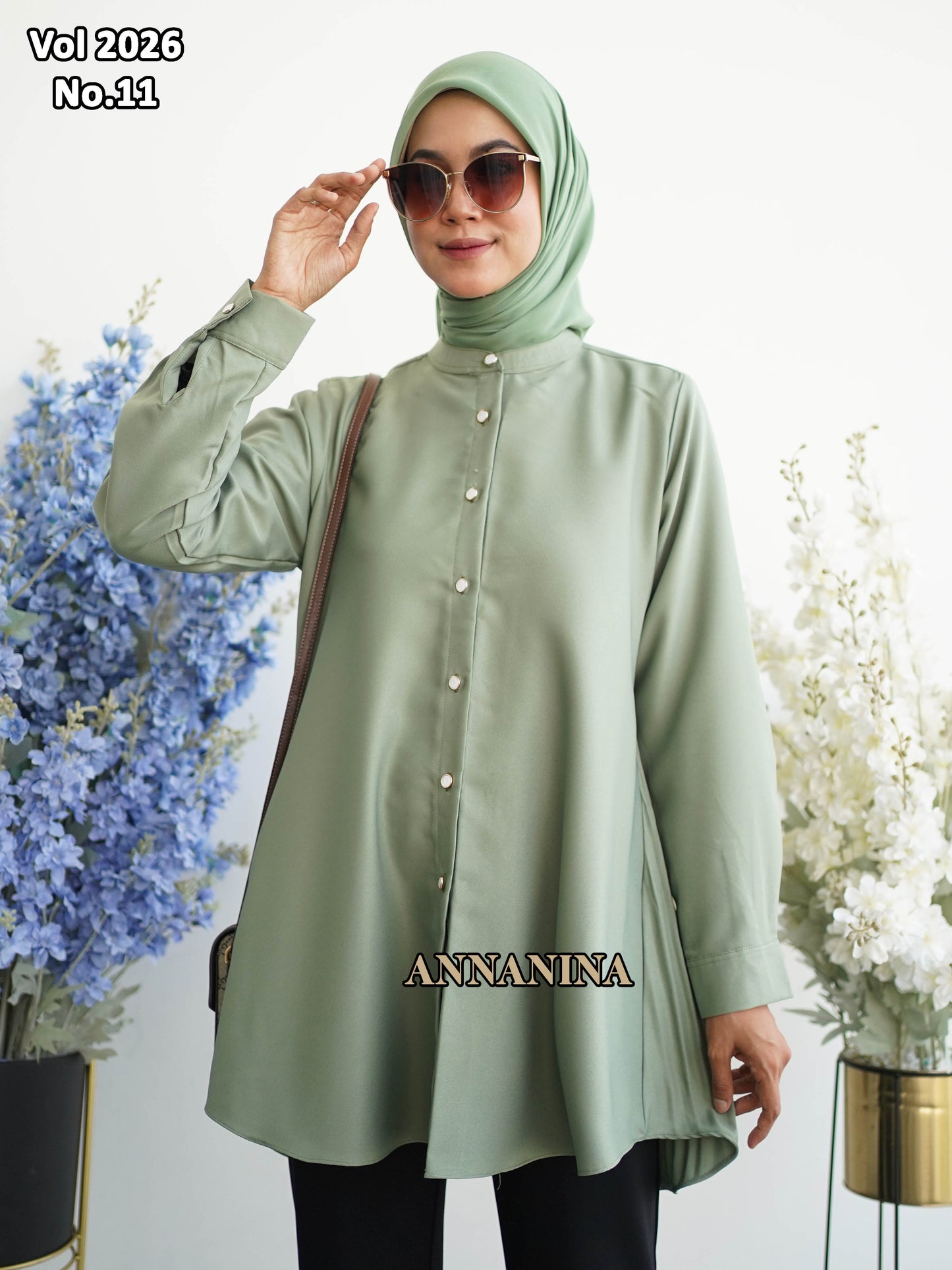 NMR Kemeja Blouse MS Plisket Vol 2026-11 (Sanghai)